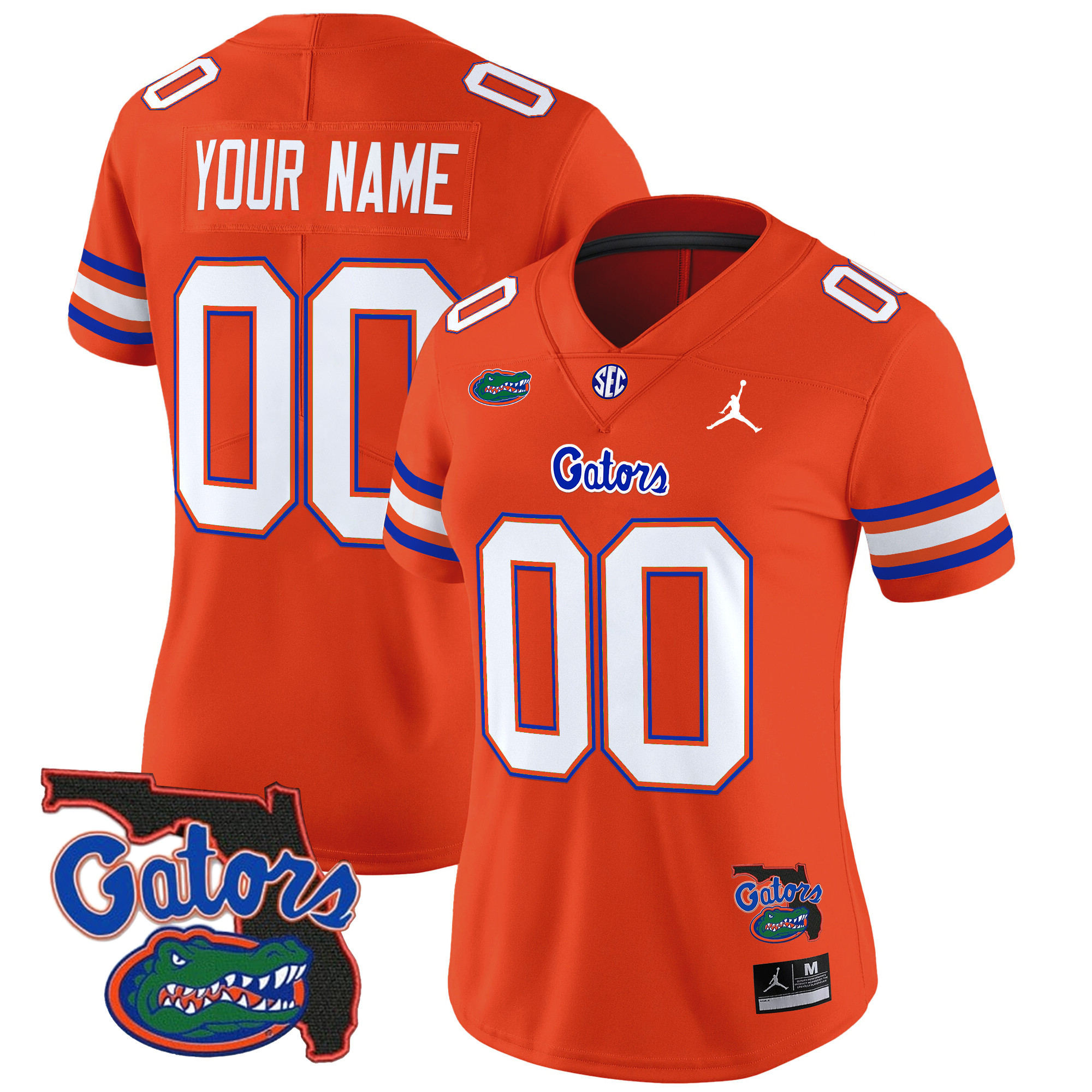 Women's Florida Gators 2025 Florida Patch Vapor Limited Custom Orange Jersey - All Stitched