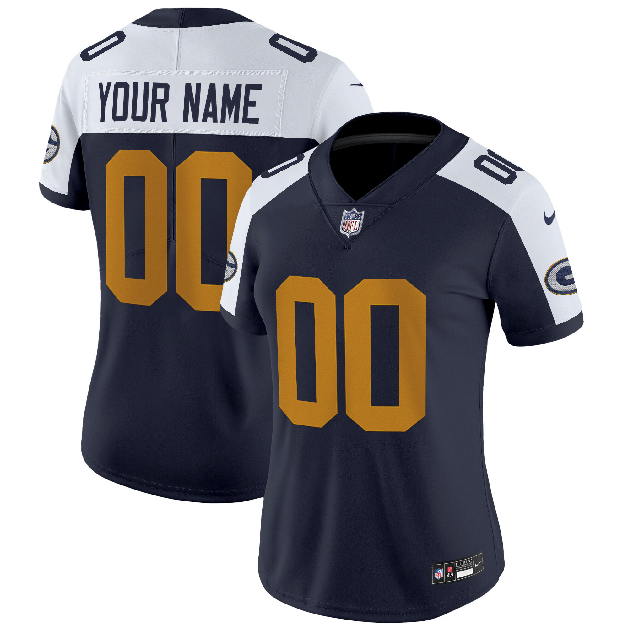 Women's Green Bay Packers The 1923 Classic Vapor Limited Custom Navy Alternate Jersey - All Stitched