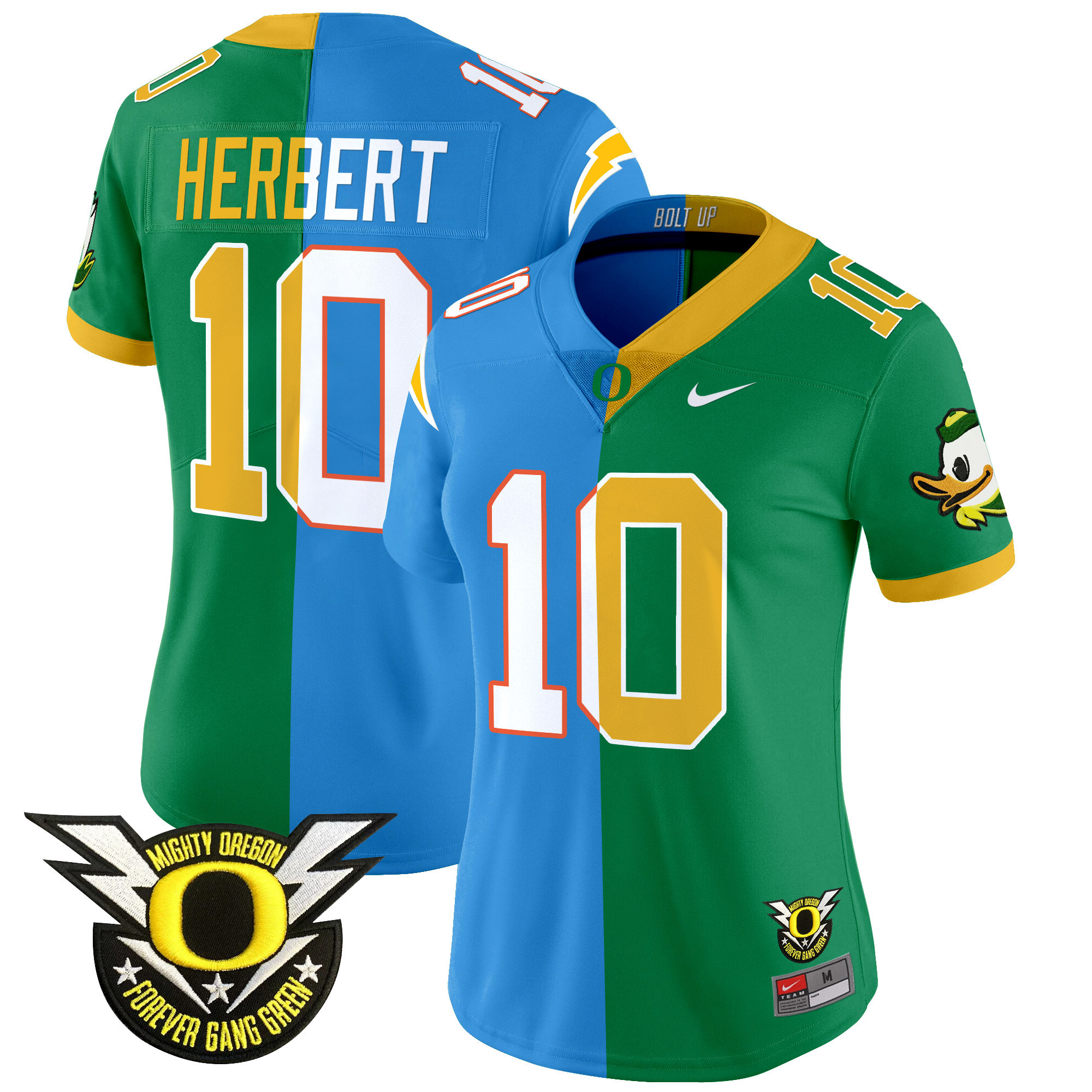 Women's Justin Herbert Oregon Ducks Split Vapor Limited Jersey - All Stitched
