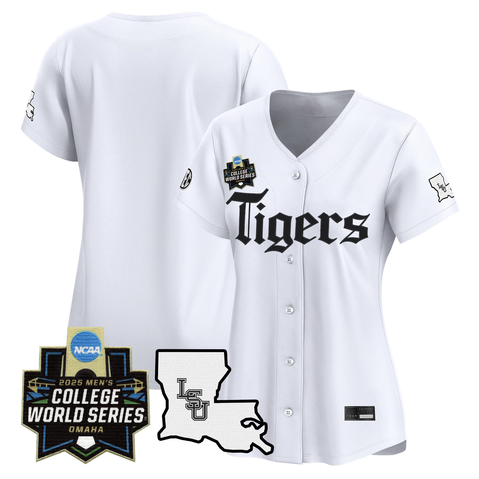 Women's LSU Tigers 2025 World Series Gothic Geaux Edition Vapor Premier Limited White Jersey - All Stitched