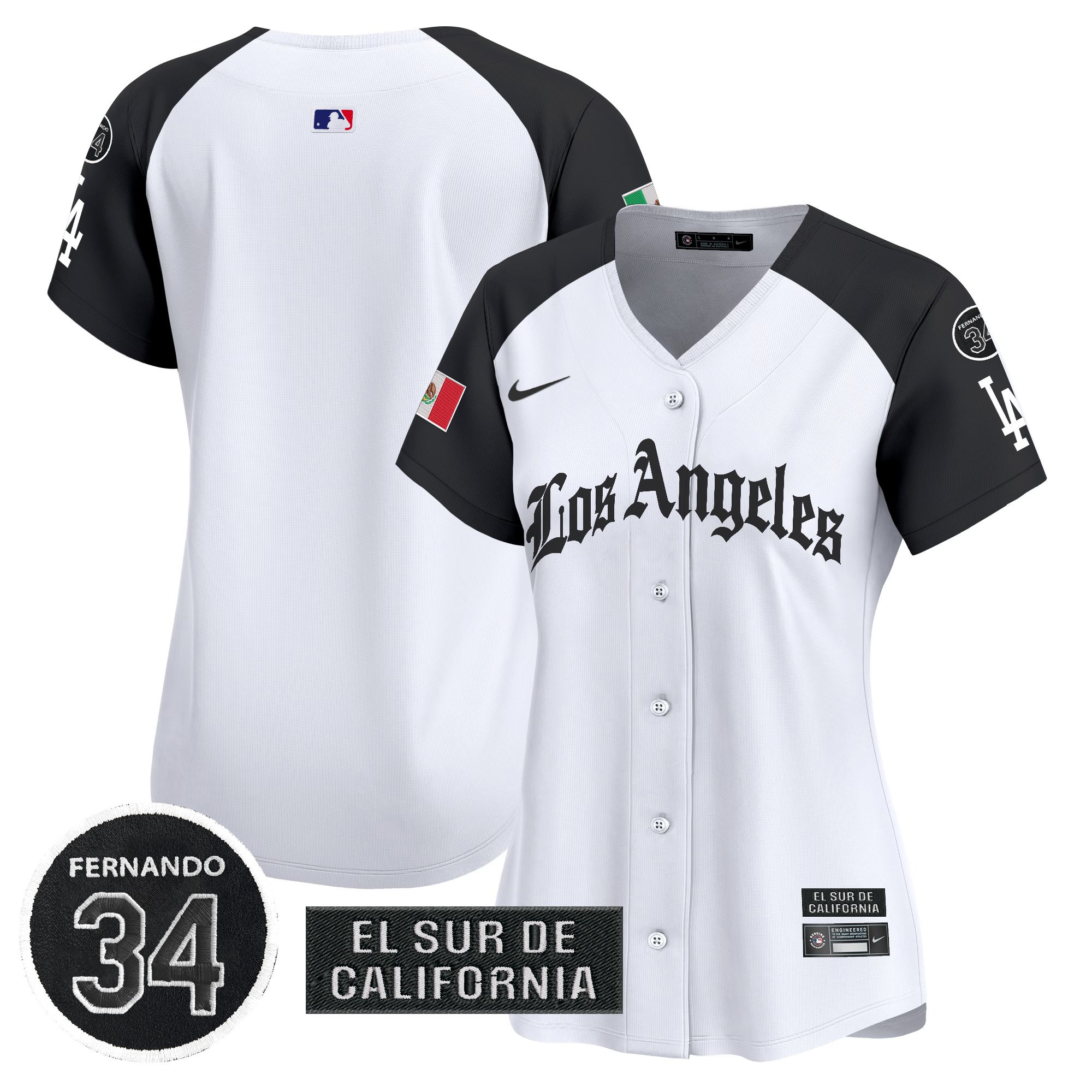 Women's Los Angeles Dodgers Mexico 2025 LA Gothic Style Vapor Premier Limited Alternate Jersey - All Stitched