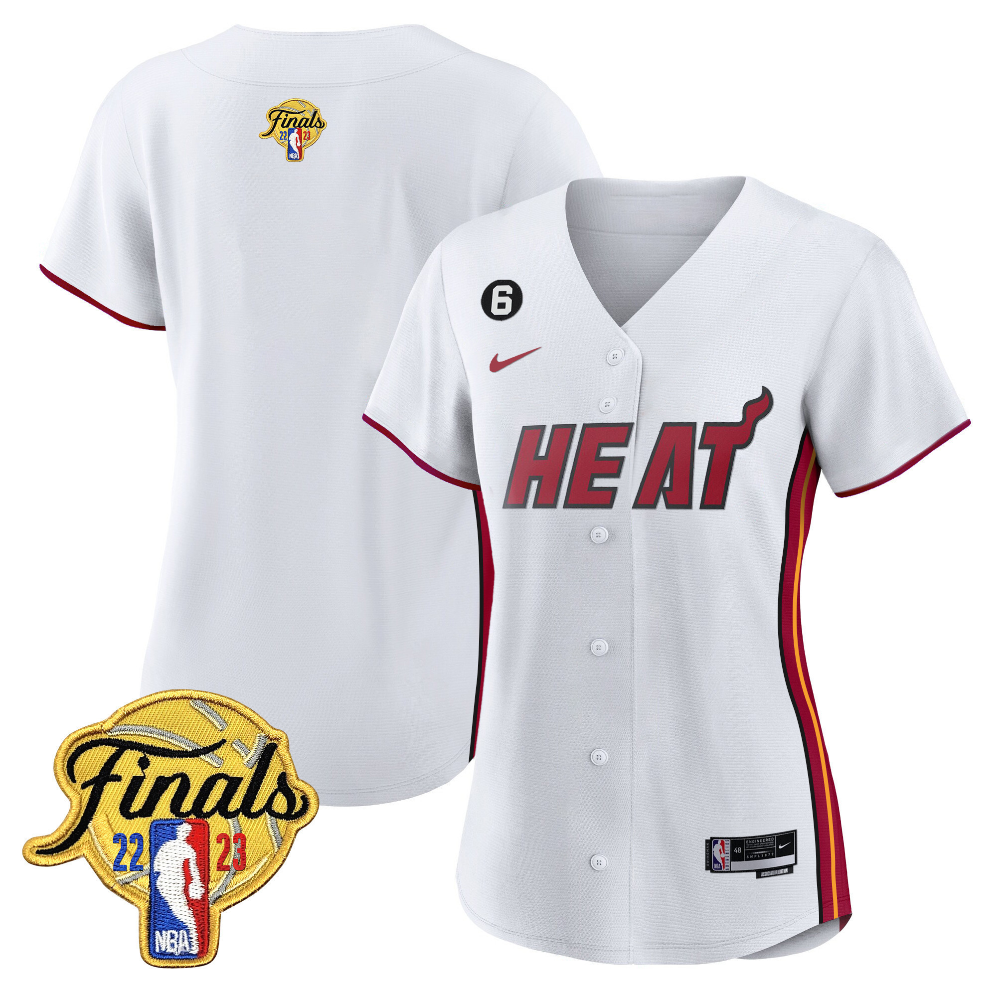 Women's Miami Heat 2023 Finals Baseball Cool Base Association Jersey - All Stitched