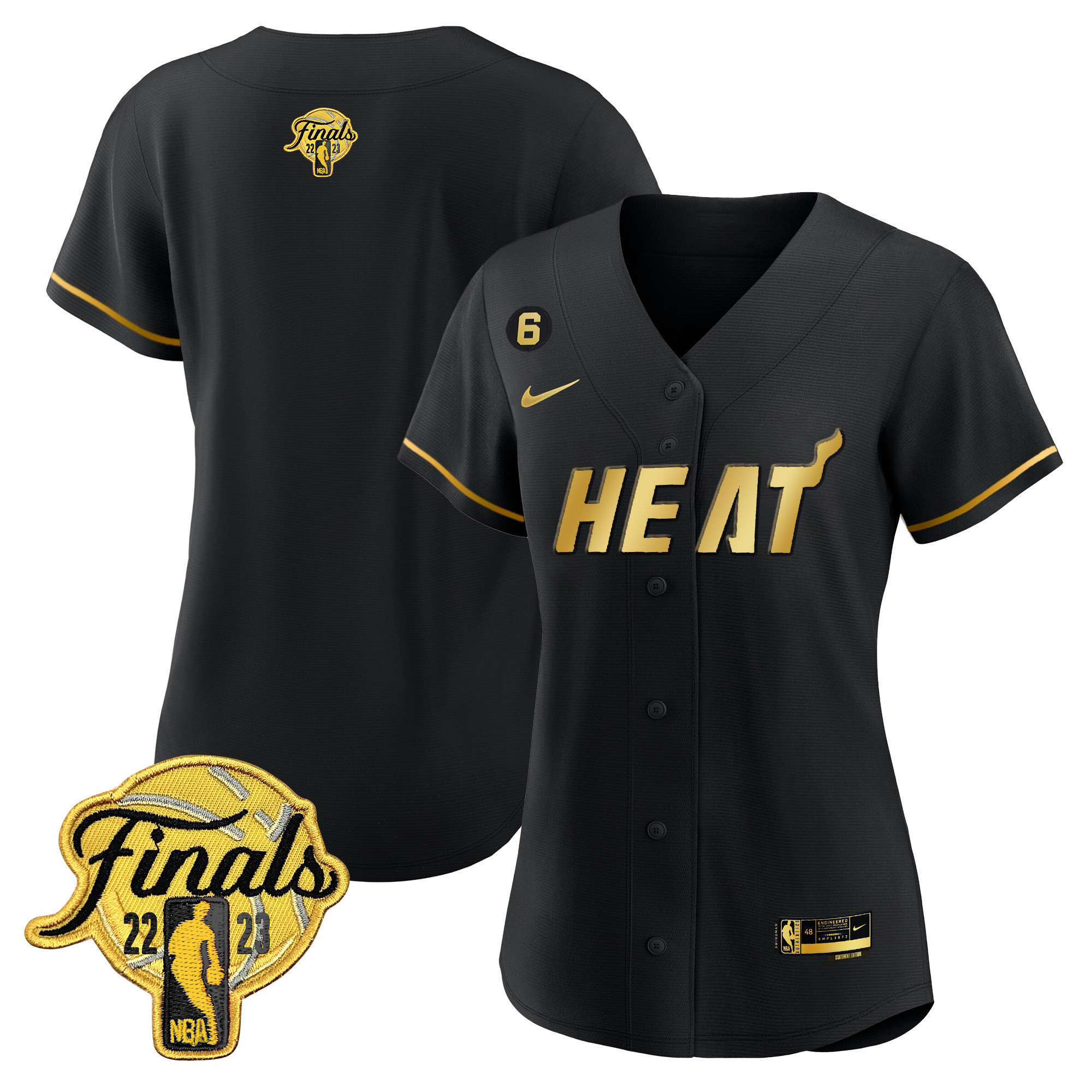 Women's Miami Heat 2023 Finals Baseball Cool Base Black Limited Jersey - All Stitched