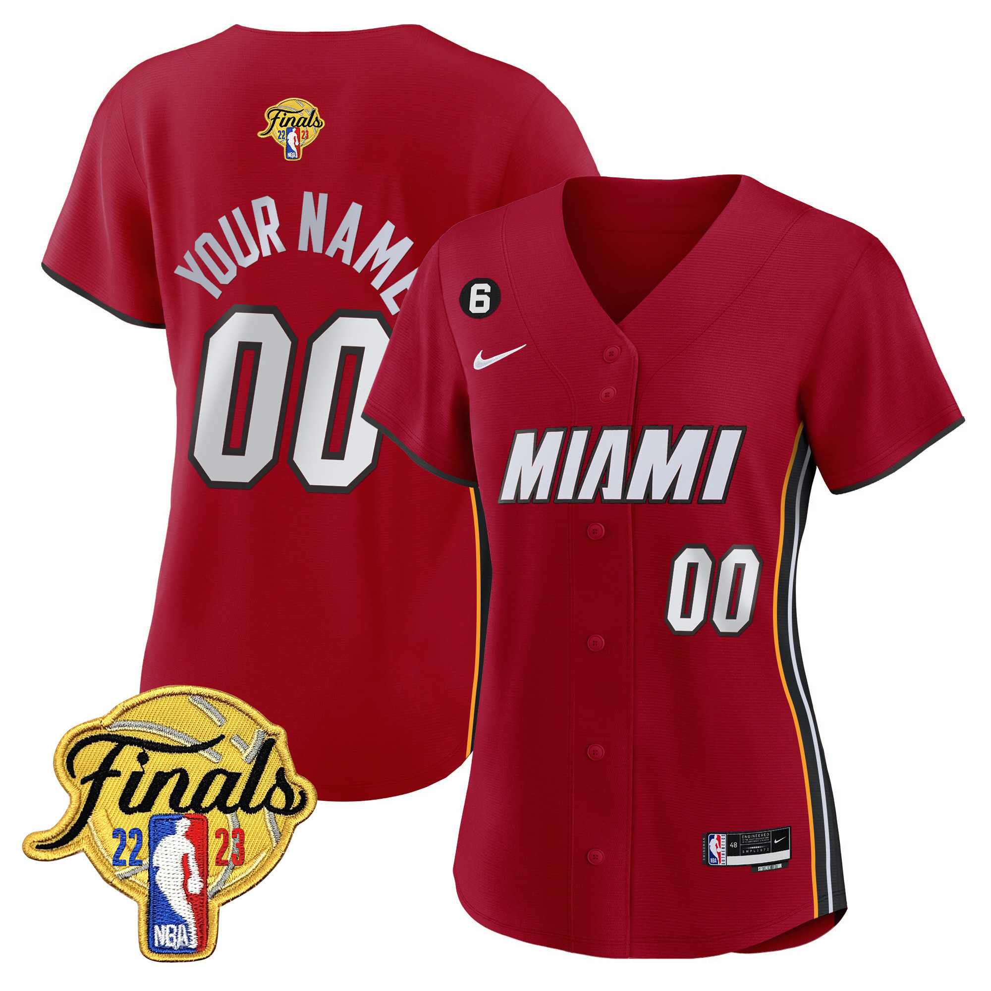 Women's Miami Heat 2023 Finals Baseball Cool Base Custom Statement Jersey - All Stitched