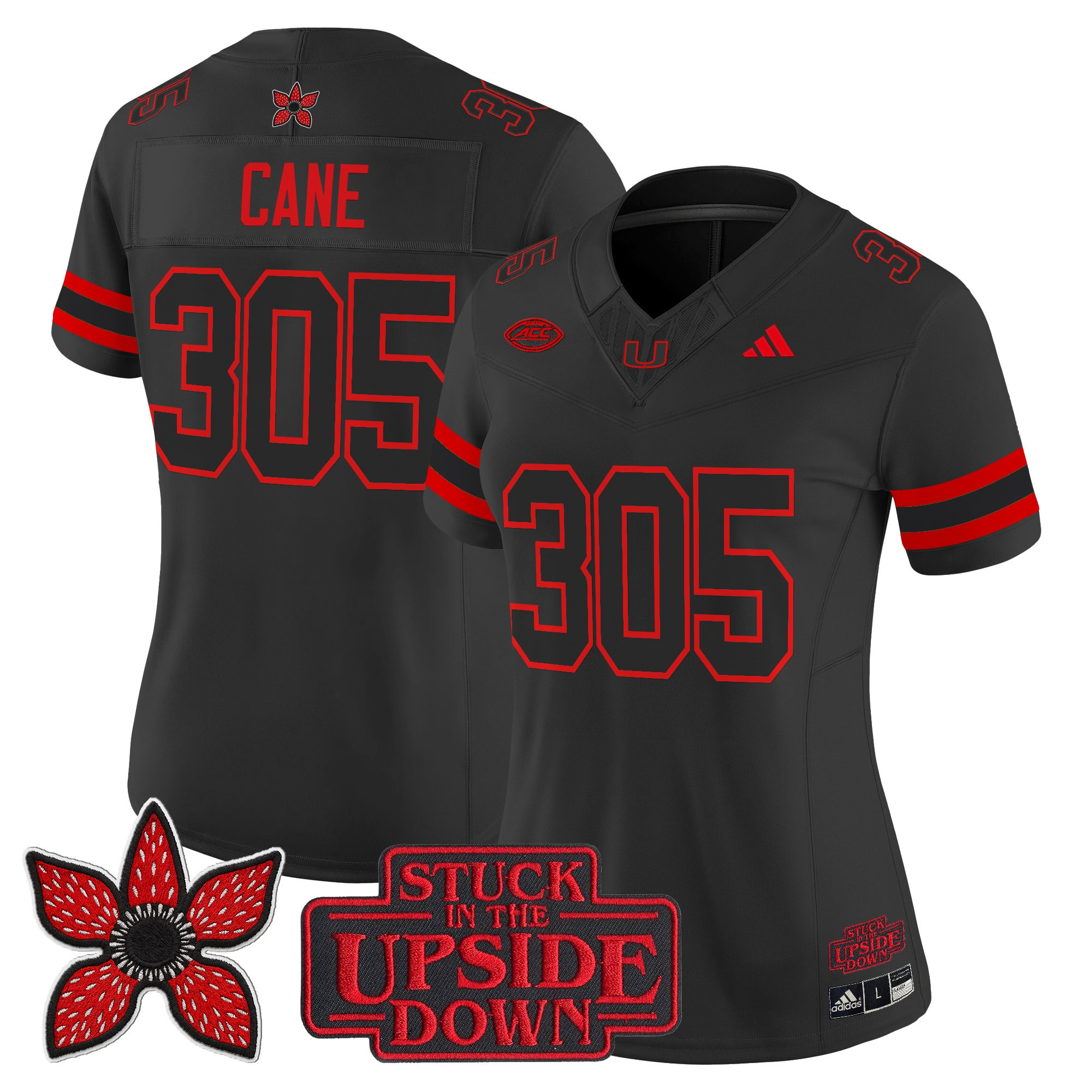 Women's Miami Hurricanes Stranger Things Edition Vapor Limited Cane 305 Jersey - All Stitched