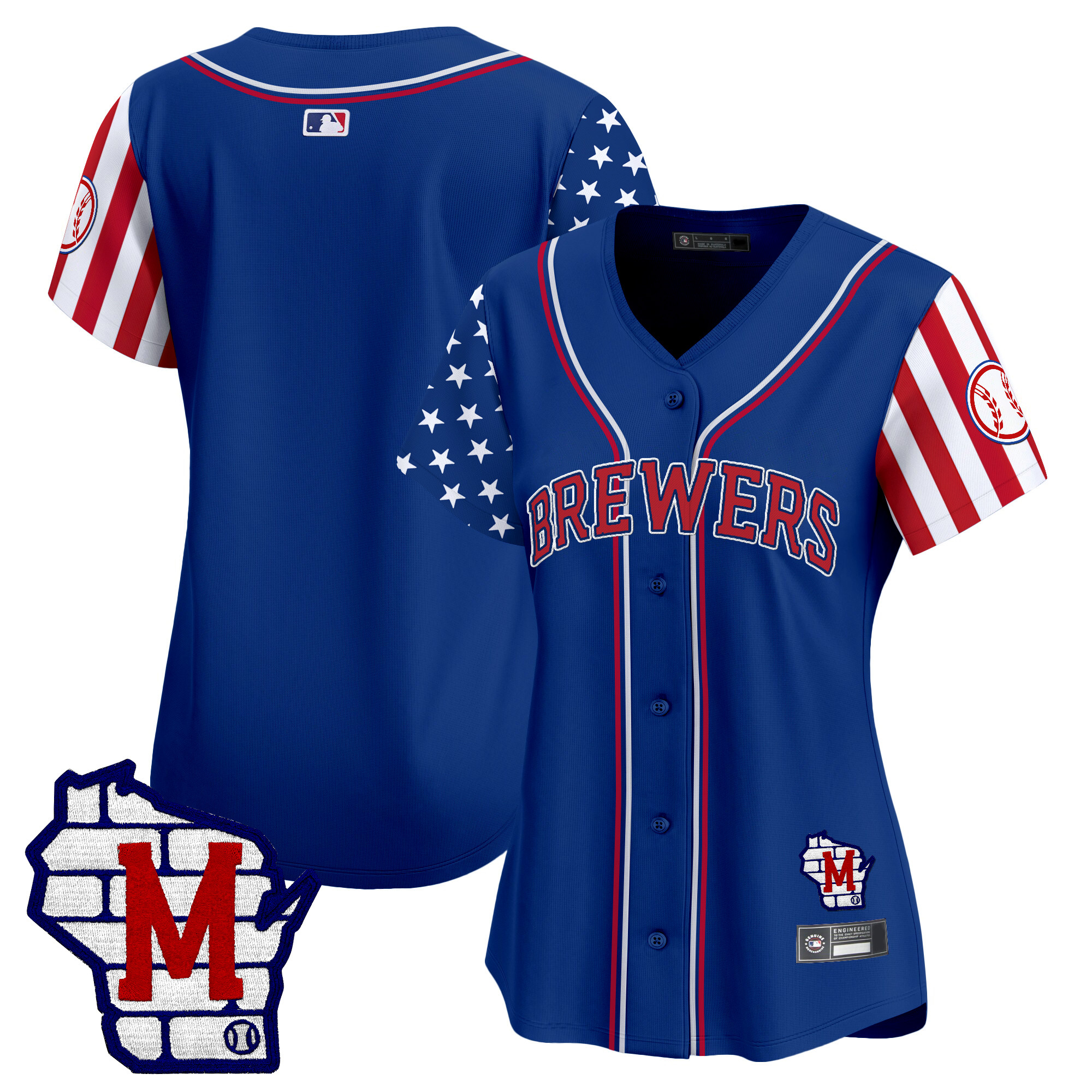 Women's Milwaukee Brewers 2025 Independence Day Vapor Premier Limited Royal Jersey - All Stitched