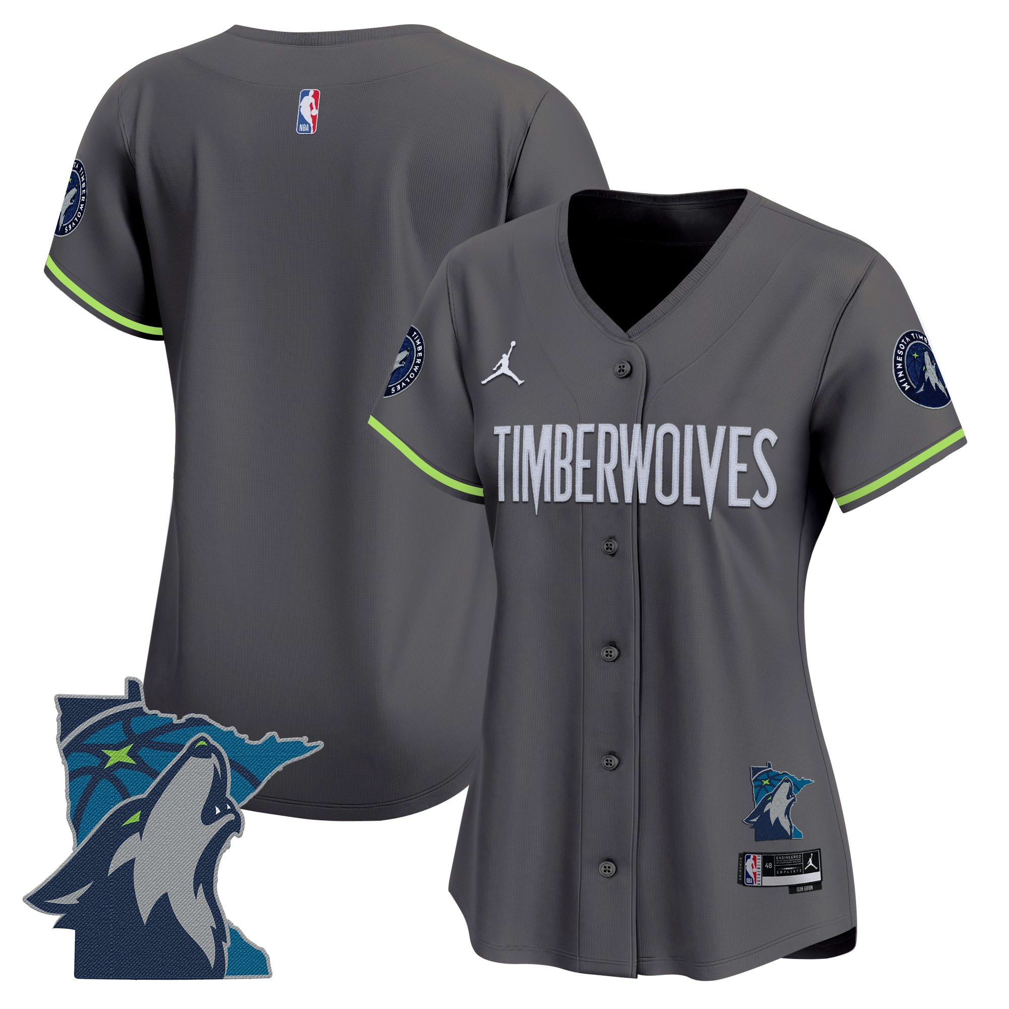 Women's Minnesota Timberwolves 2025 Vapor Baseball Statement Jersey - All Stitched