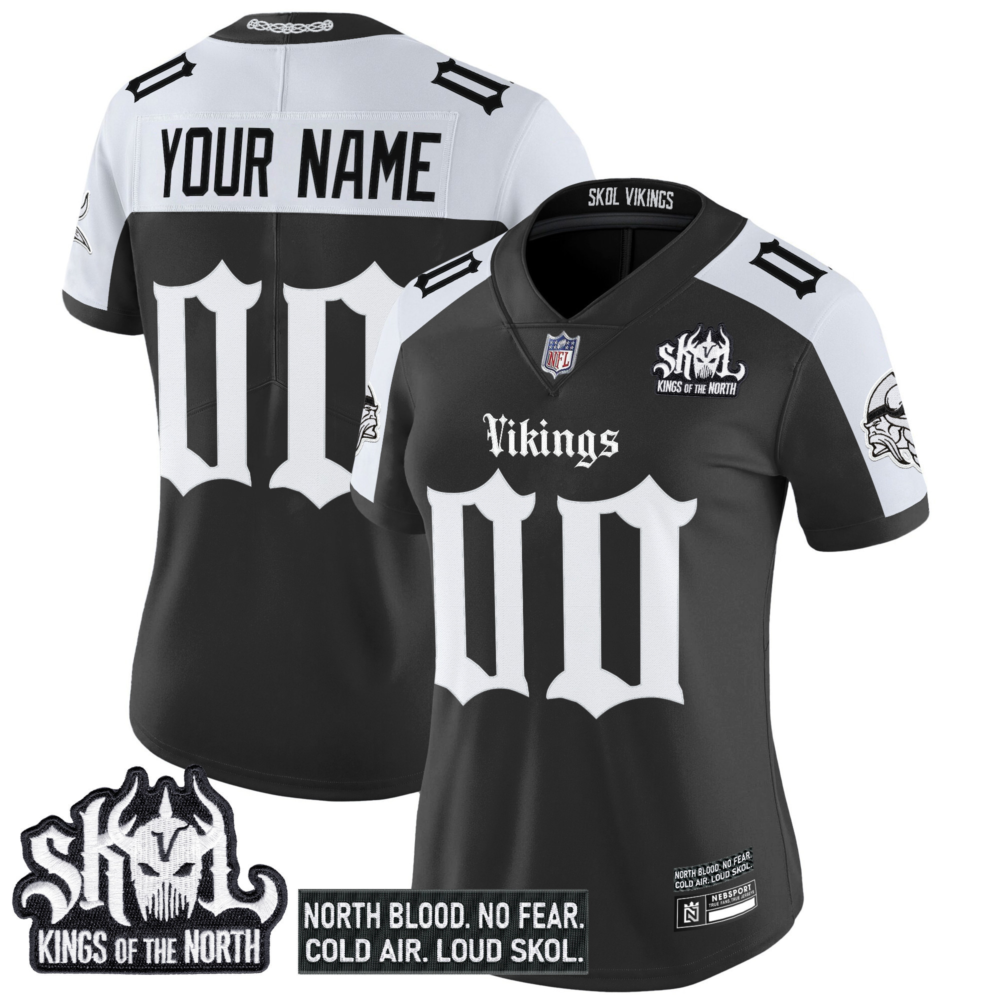 Women's Minnesota Vikings Gothic Norseblood Edition Vapor Limited Custom Alternate Jersey - All Stitched