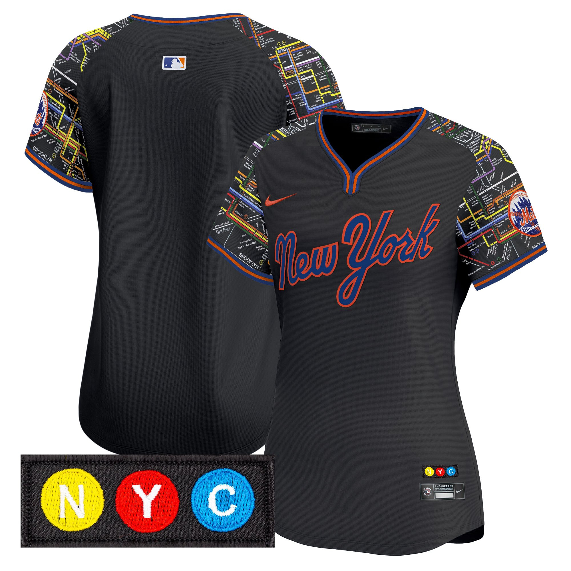 Women's New York Mets Subway Style Vapor Premier Limited Black Jersey - Stitched