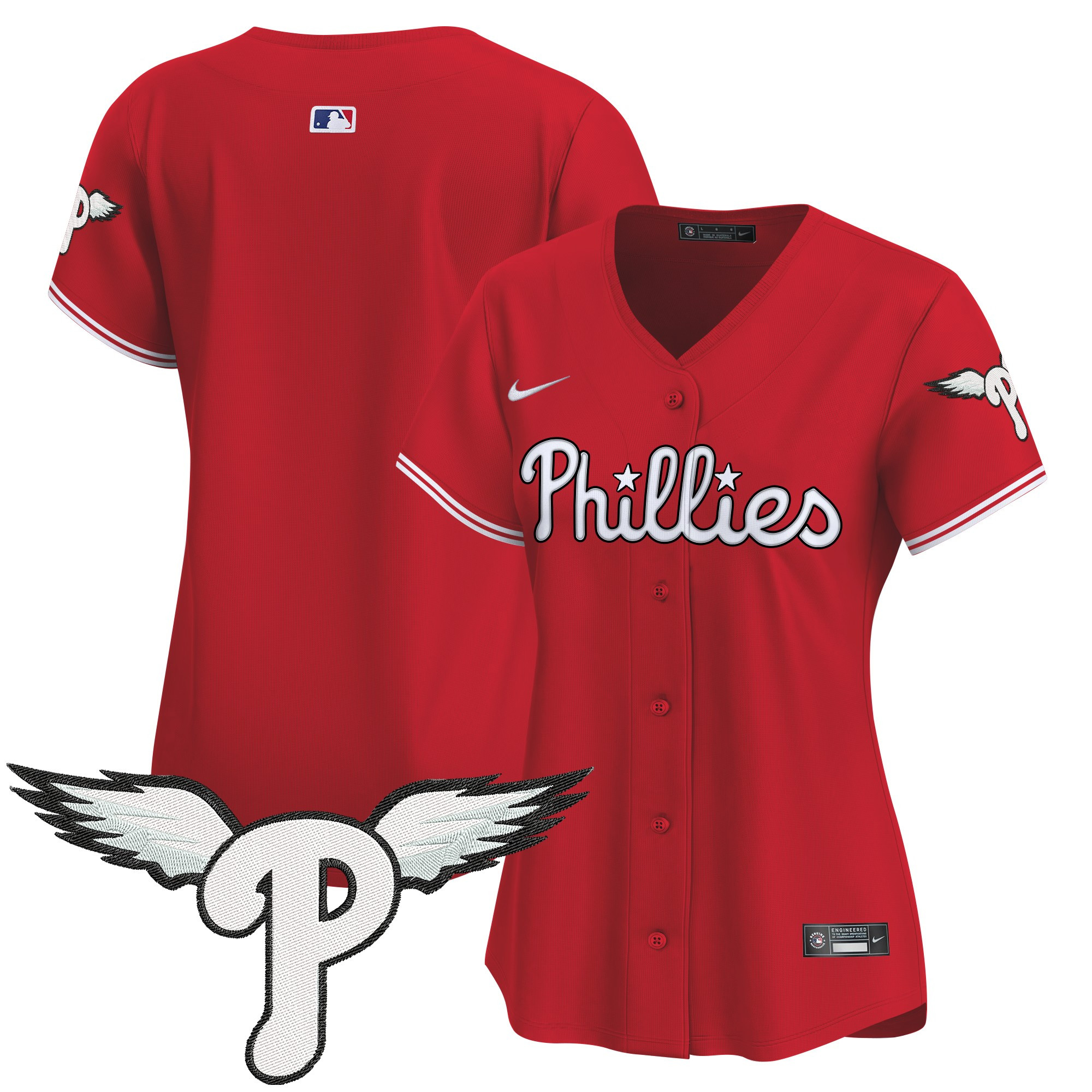 Women's Philadelphia Phillies 2025 Vapor Premier Limited Red Jersey - All Stitched