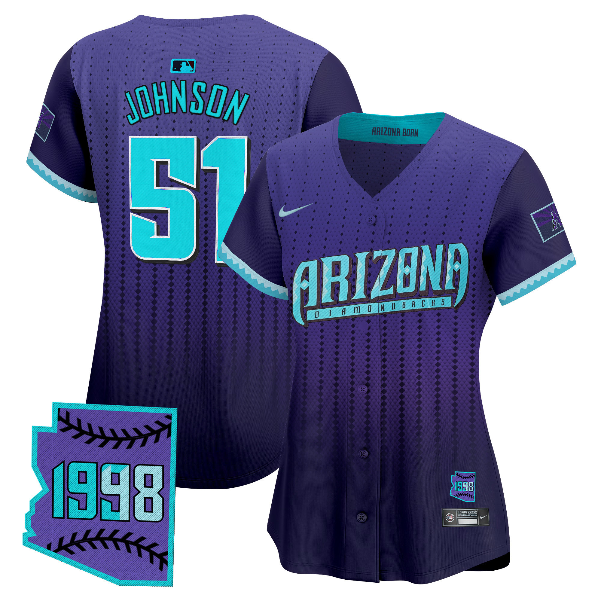 Women's Randy Johnson Women's Arizona Diamondbacks 2025 City Connect Vapor Premier Limited Jersey - Stitched