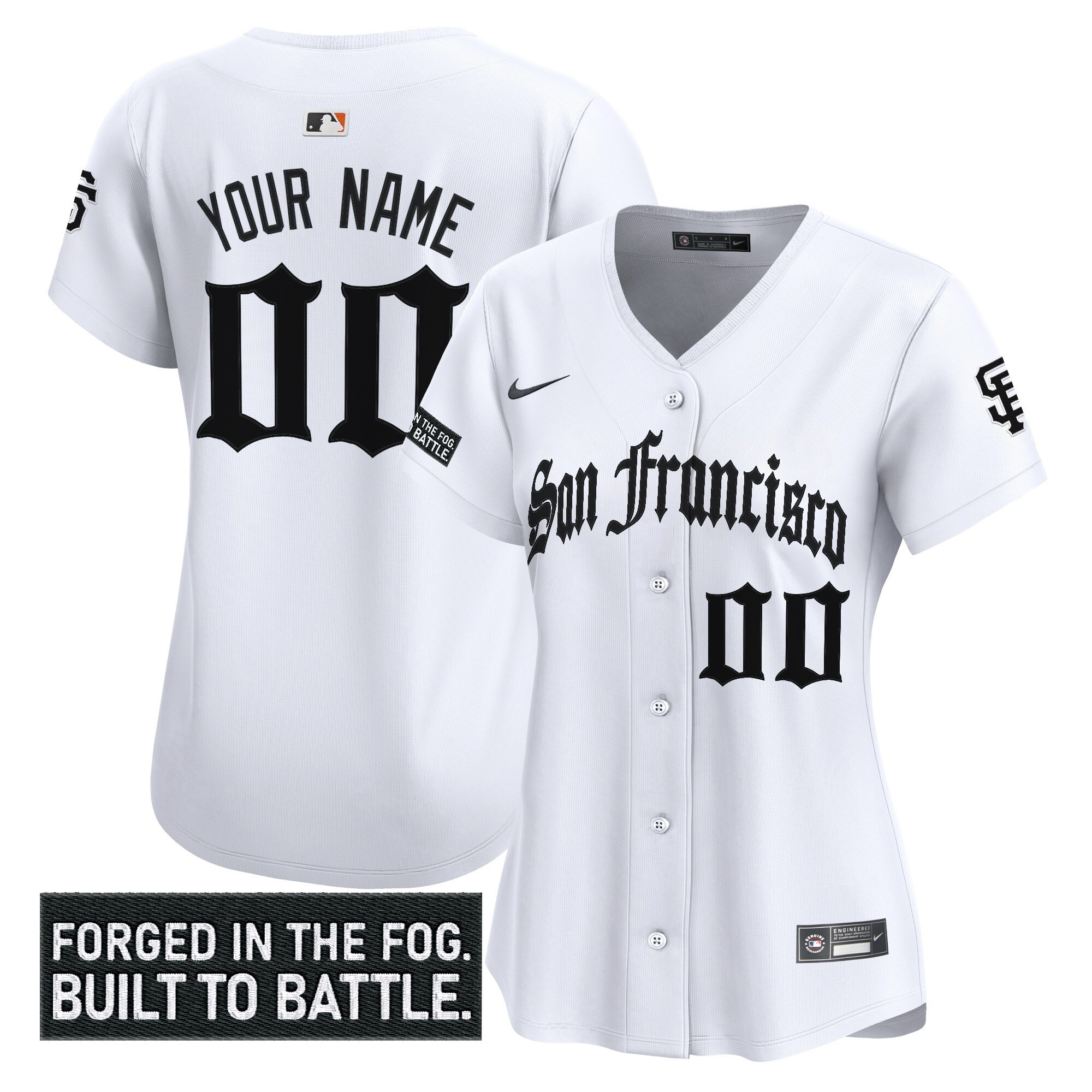 Women's San Francisco Giants Gothic Fog Edition Vapor Premier Limited Custom White Jersey - All Stitched