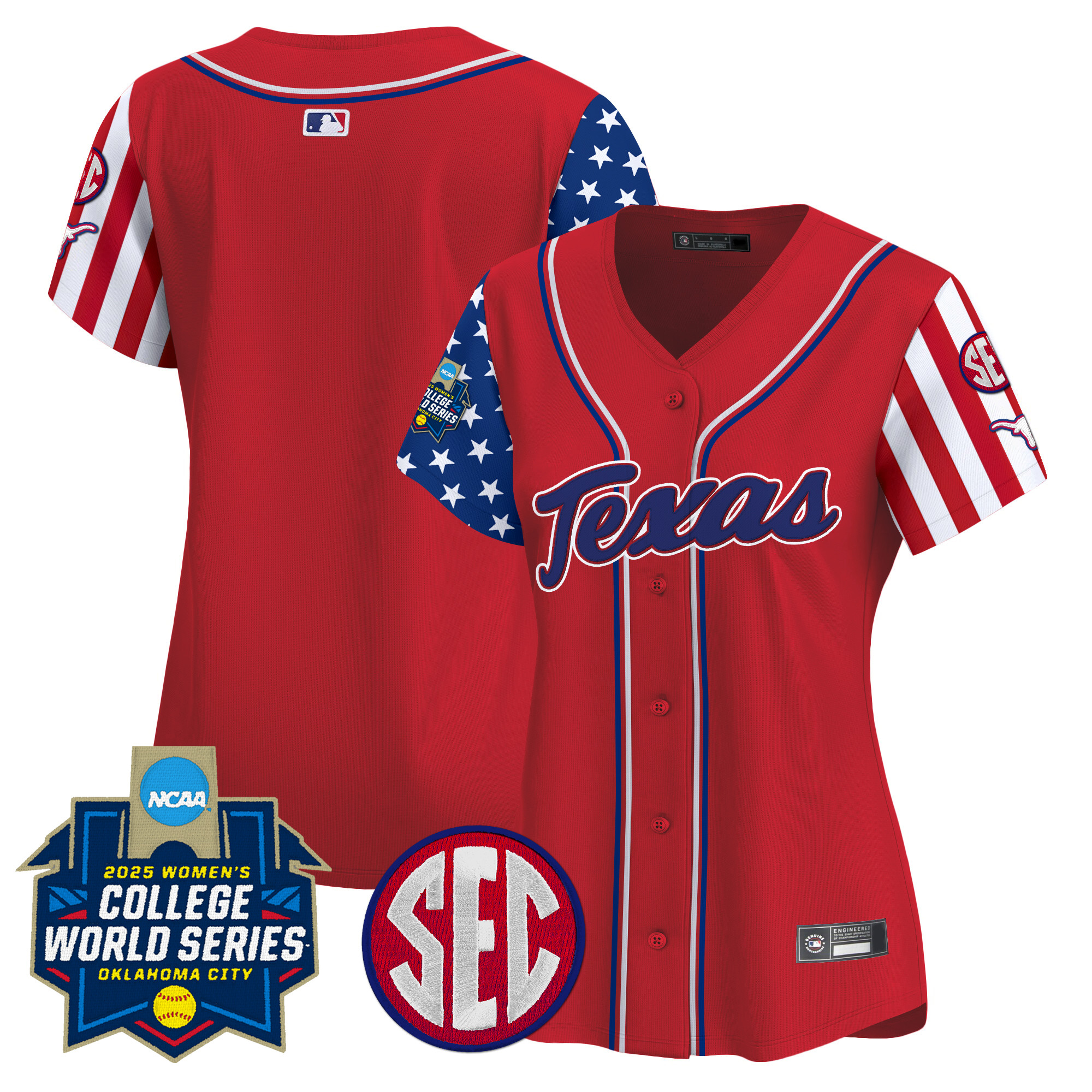 Women's Texas Longhorns Softball 2025 Independence Day Vapor Premier Limited Red Jersey - All Stitched