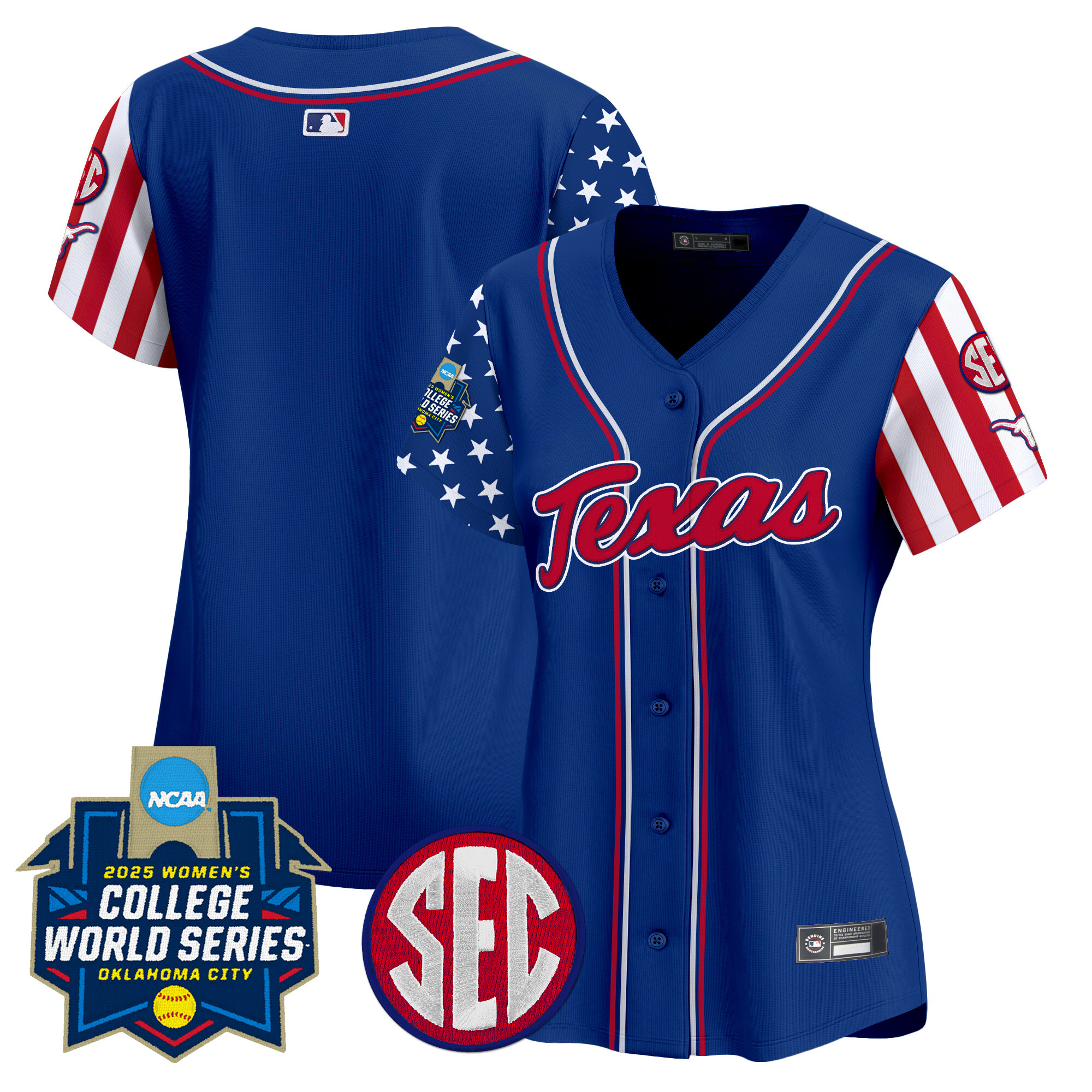 Women's Texas Longhorns Softball 2025 Independence Day Vapor Premier Limited Royal Jersey - All Stitched