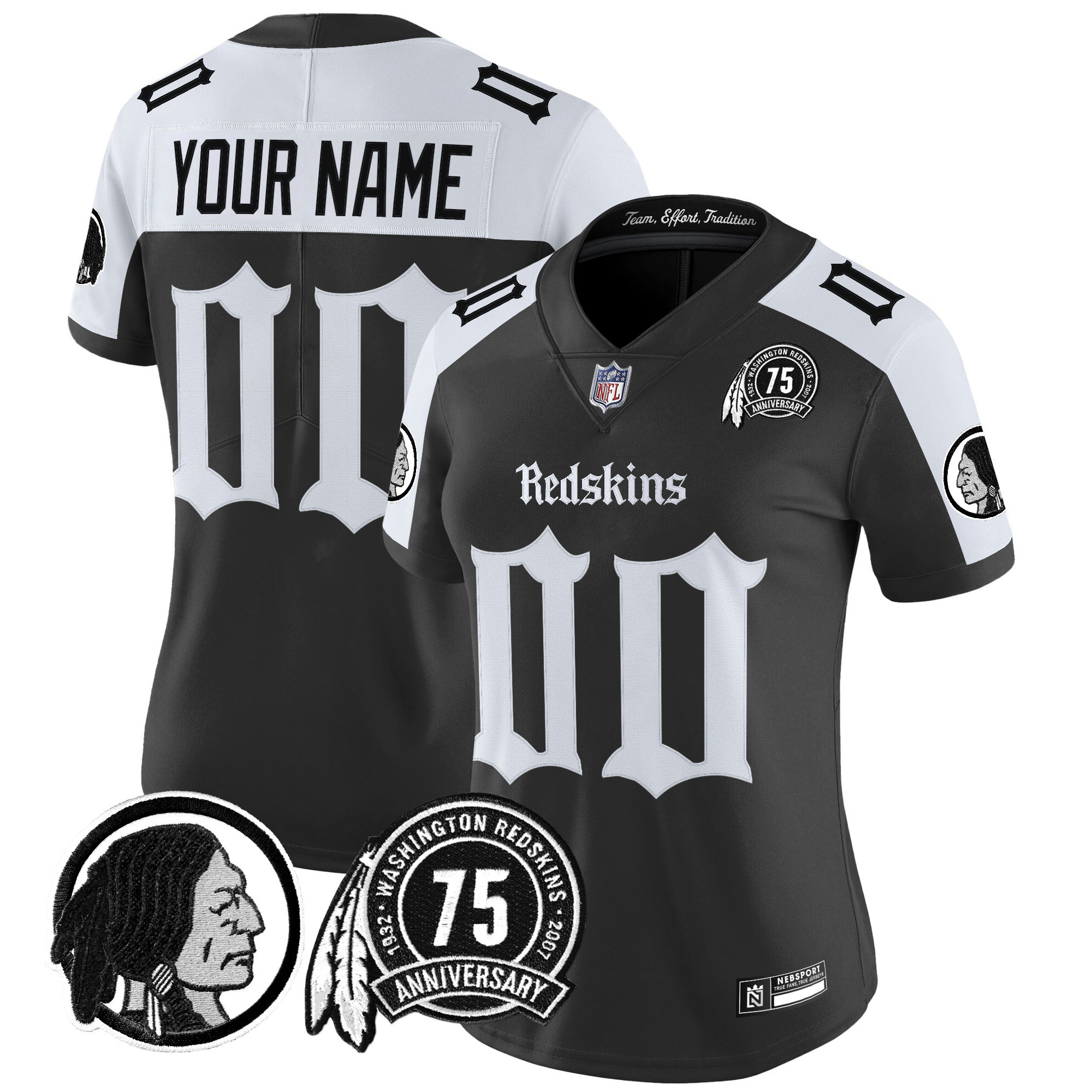 Women's Washington Commanders Gothic Capital Edition Vapor Limited Custom Alternate Jersey - All Stitched