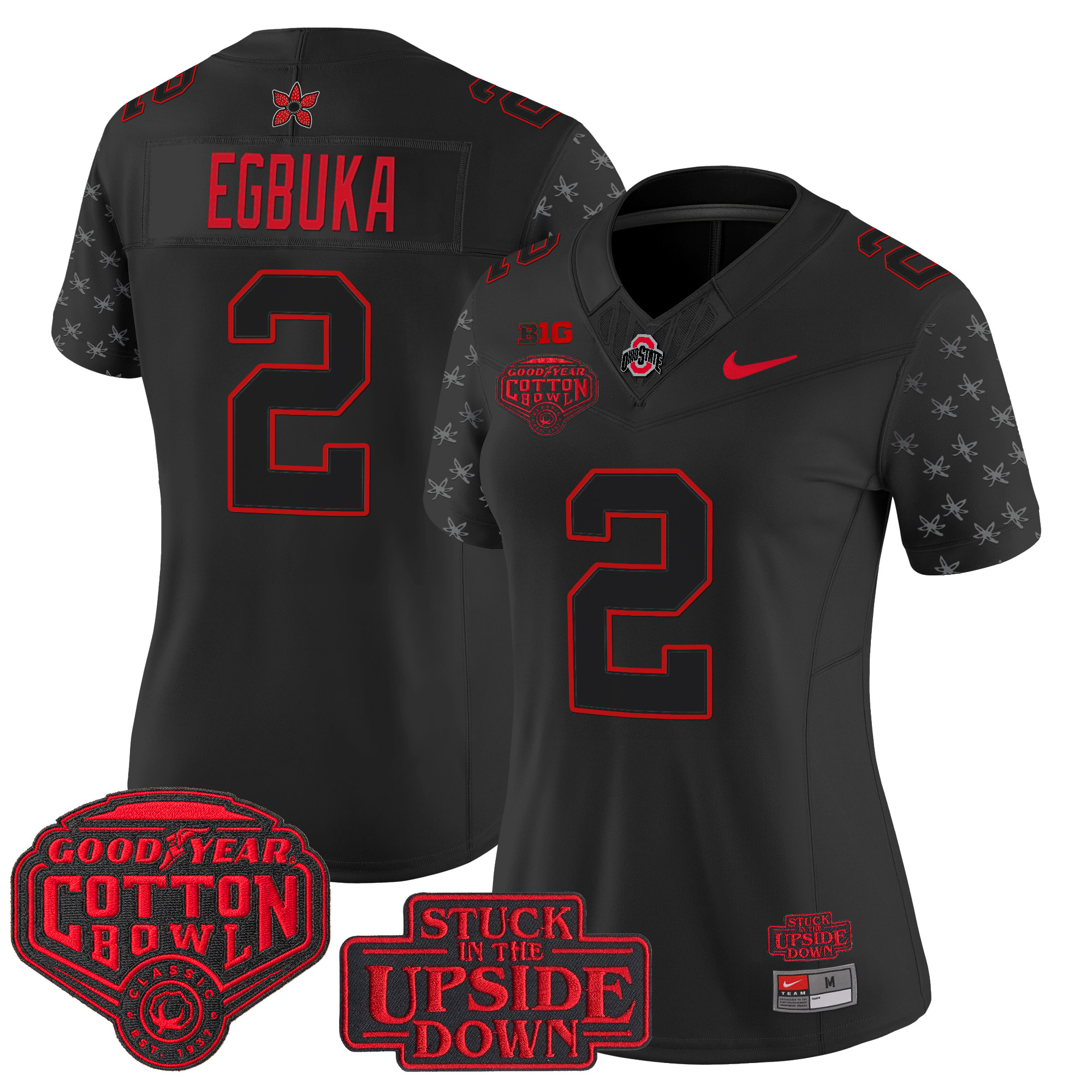 Women's Women's Ohio State Buckeyes Stranger Things Edition Vapor Limited Emeka Egbuka Jersey - 2025 Cotton Bowl Patch - All Stitched