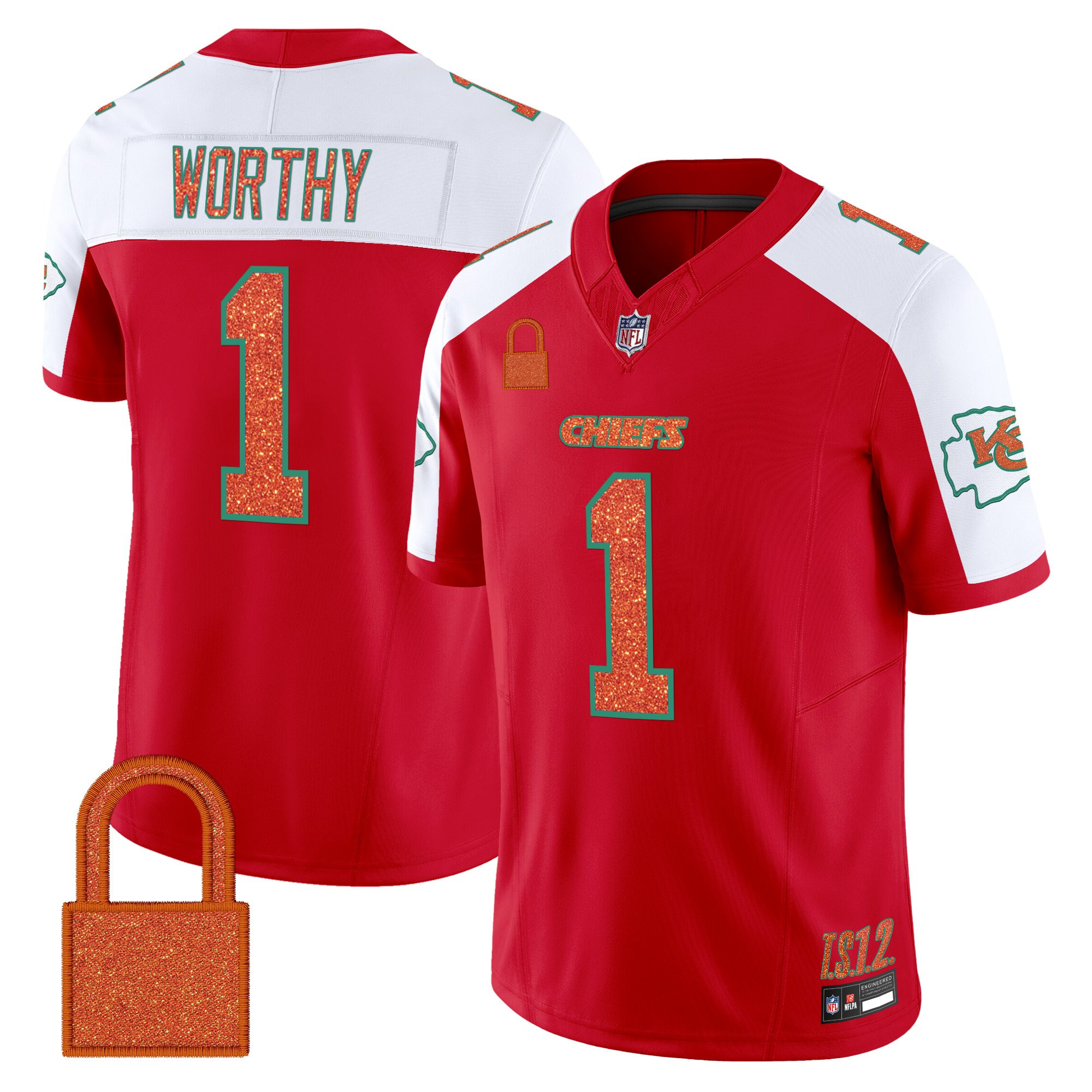 Xavier Worthy Men's Kansas City Chiefs Taylor Swift - TS12 - The Life of a Showgirl Vapor Limited Red Alternate Jersey - All Stitched