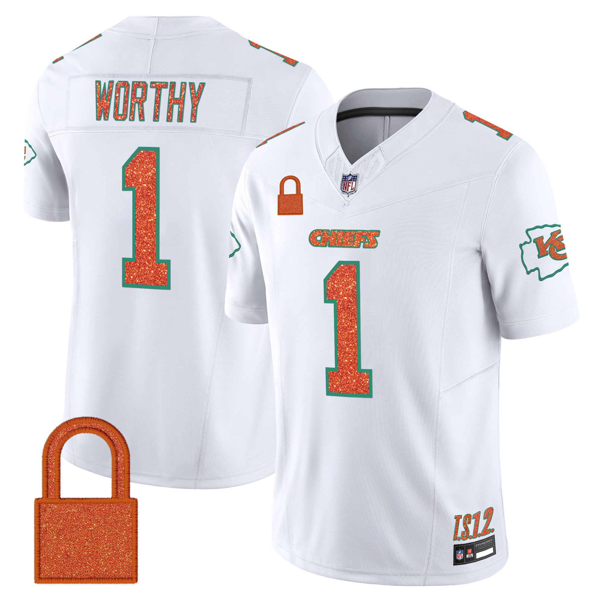 Xavier Worthy Men's Kansas City Chiefs Taylor Swift - TS12 - The Life of a Showgirl Vapor Limited White Jersey - All Stitched