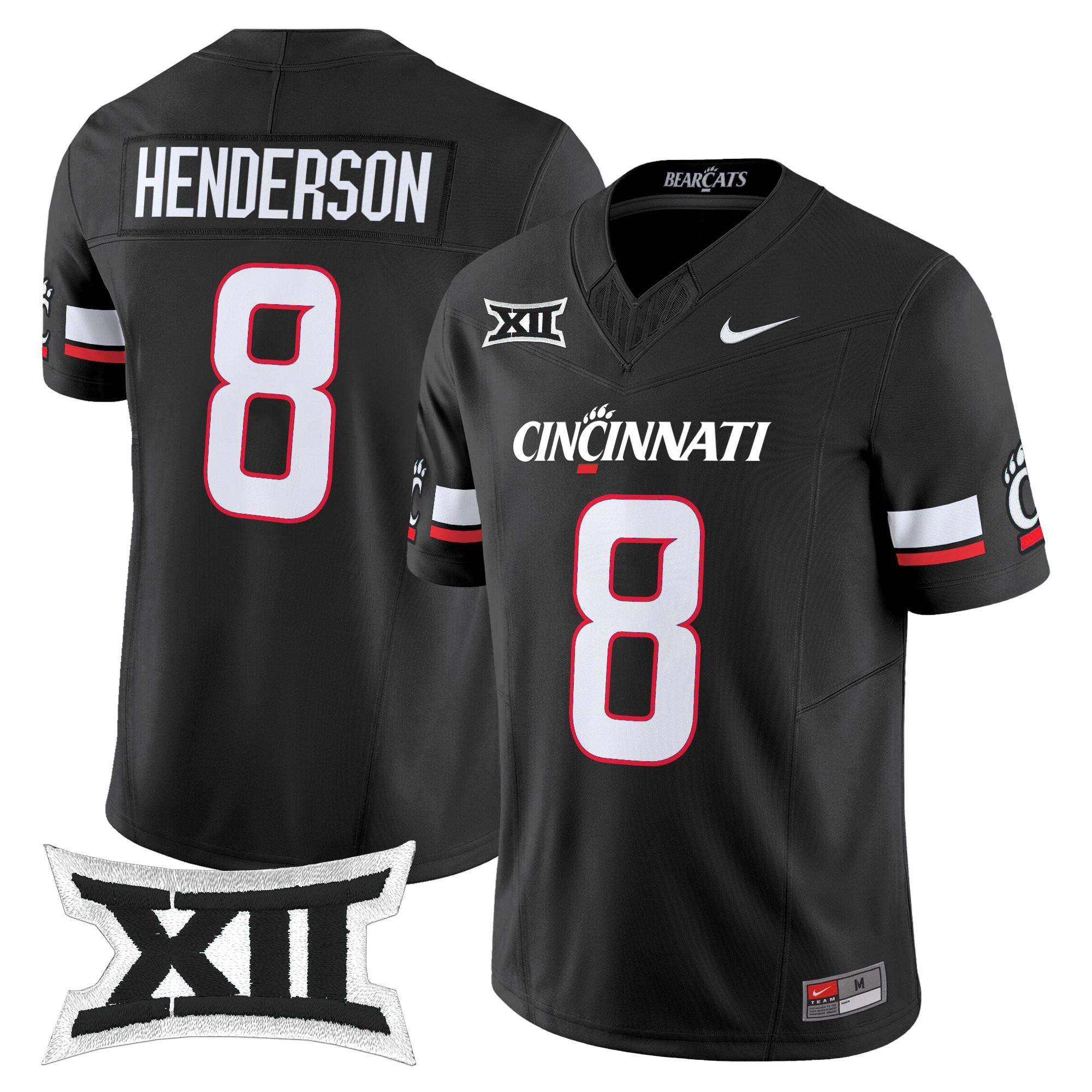 Xzavier Henderson Men's Cincinnati Bearcats 2025 Vapor Limited Black Jersey - All Stitched