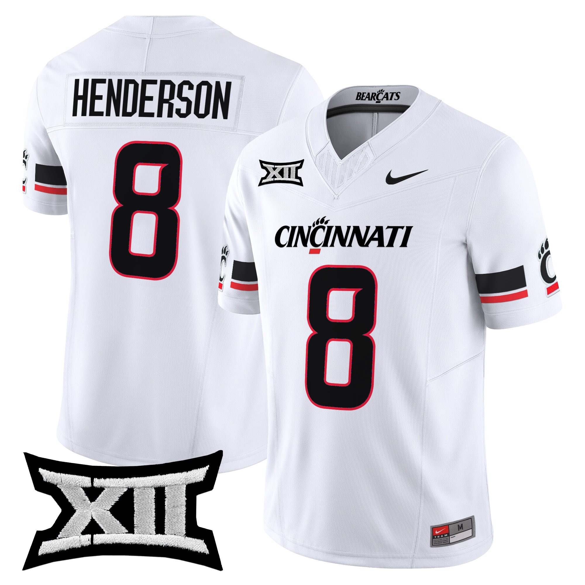 Xzavier Henderson Men's Cincinnati Bearcats 2025 Vapor Limited White Jersey - All Stitched