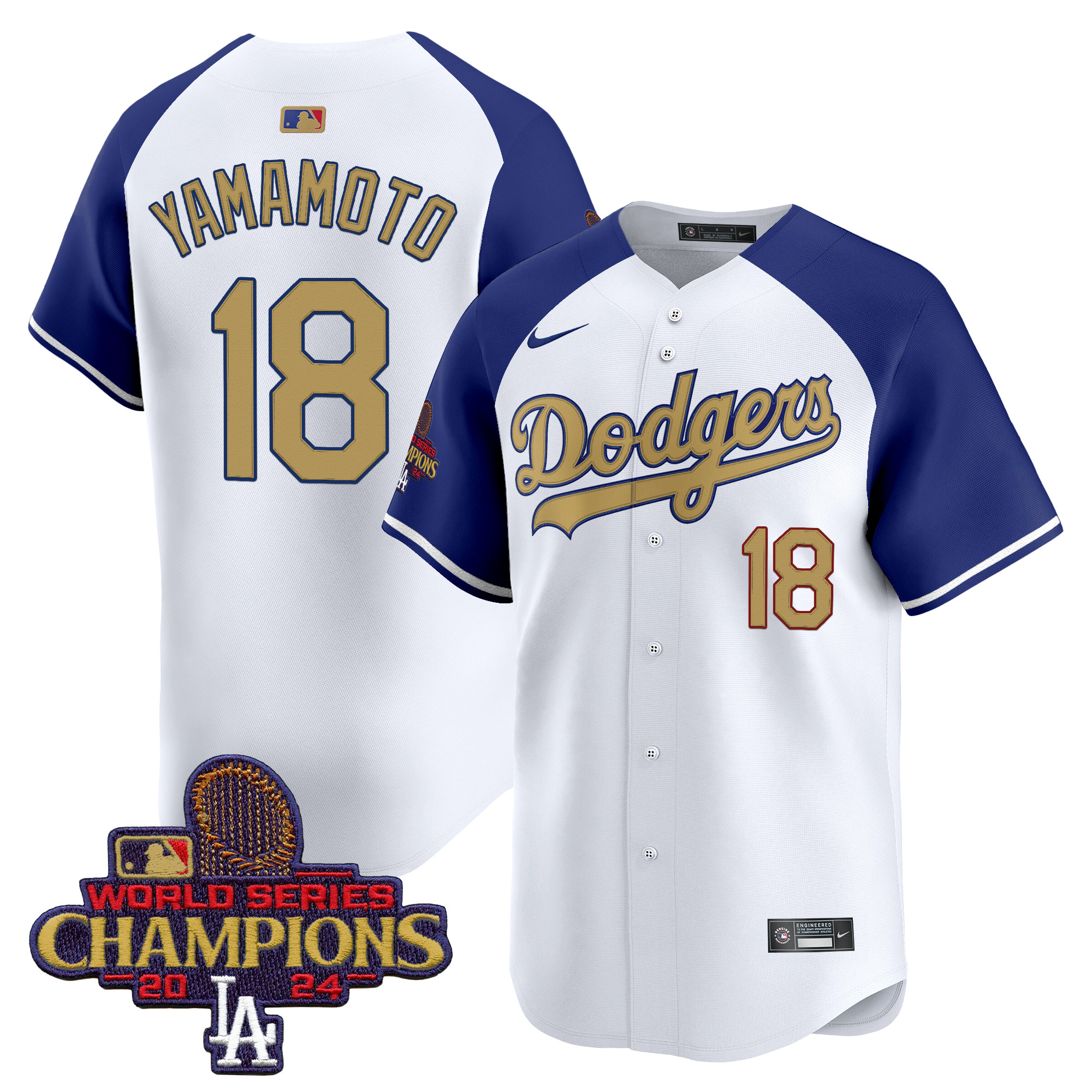 Yamamoto Men's Los Angeles Dodgers 2025 Gold Vapor Premier Limited Alternate Jersey - All Stitched