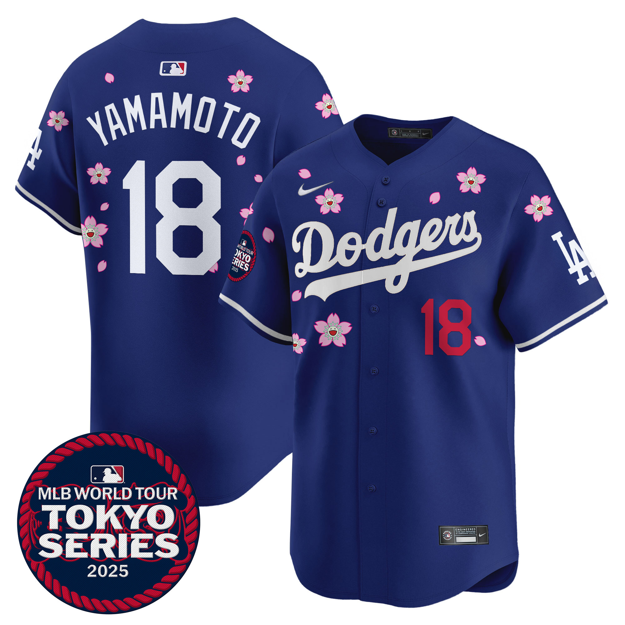 Yamamoto Men's Los Angeles Dodgers Tokyo Series 2025 Vapor Premier Limited Royal Jersey V2 - Stitched