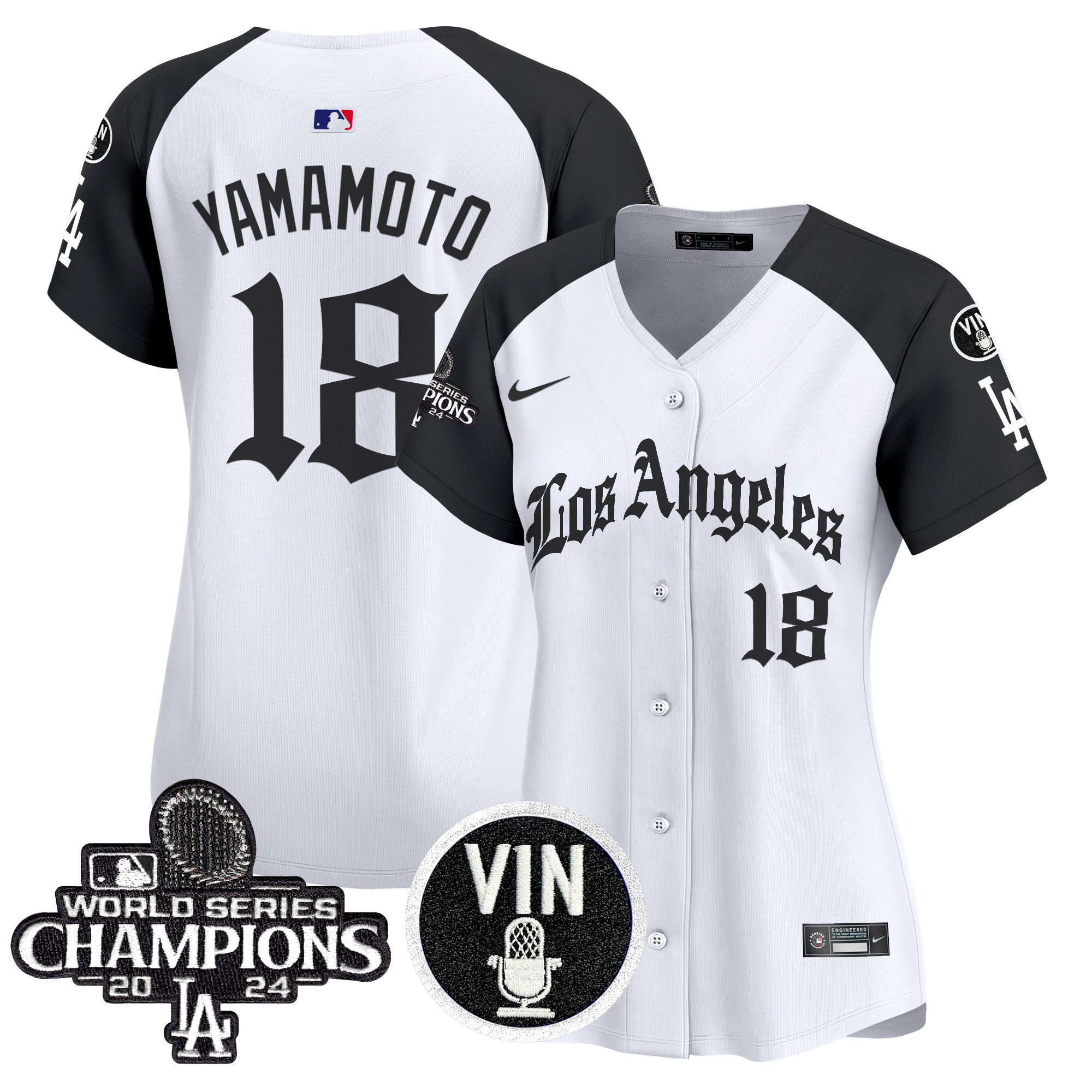 Yamamoto Women's Los Angeles Dodgers 2025 LA Gothic Style Vapor Premier Limited Alternate Jersey - All Stitched