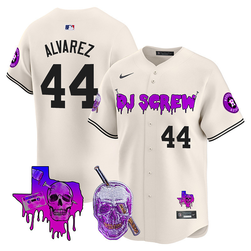 Yordan ÃƒÆ’Ã‚Âlvarez Men's Houston Astros DJ Screw Vapor Premier Limited Cream Jersey - All Stitched