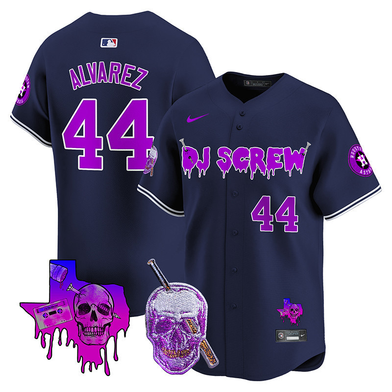 Yordan ÃƒÆ’Ã‚Âlvarez Men's Houston Astros DJ Screw Vapor Premier Limited Navy Jersey - All Stitched