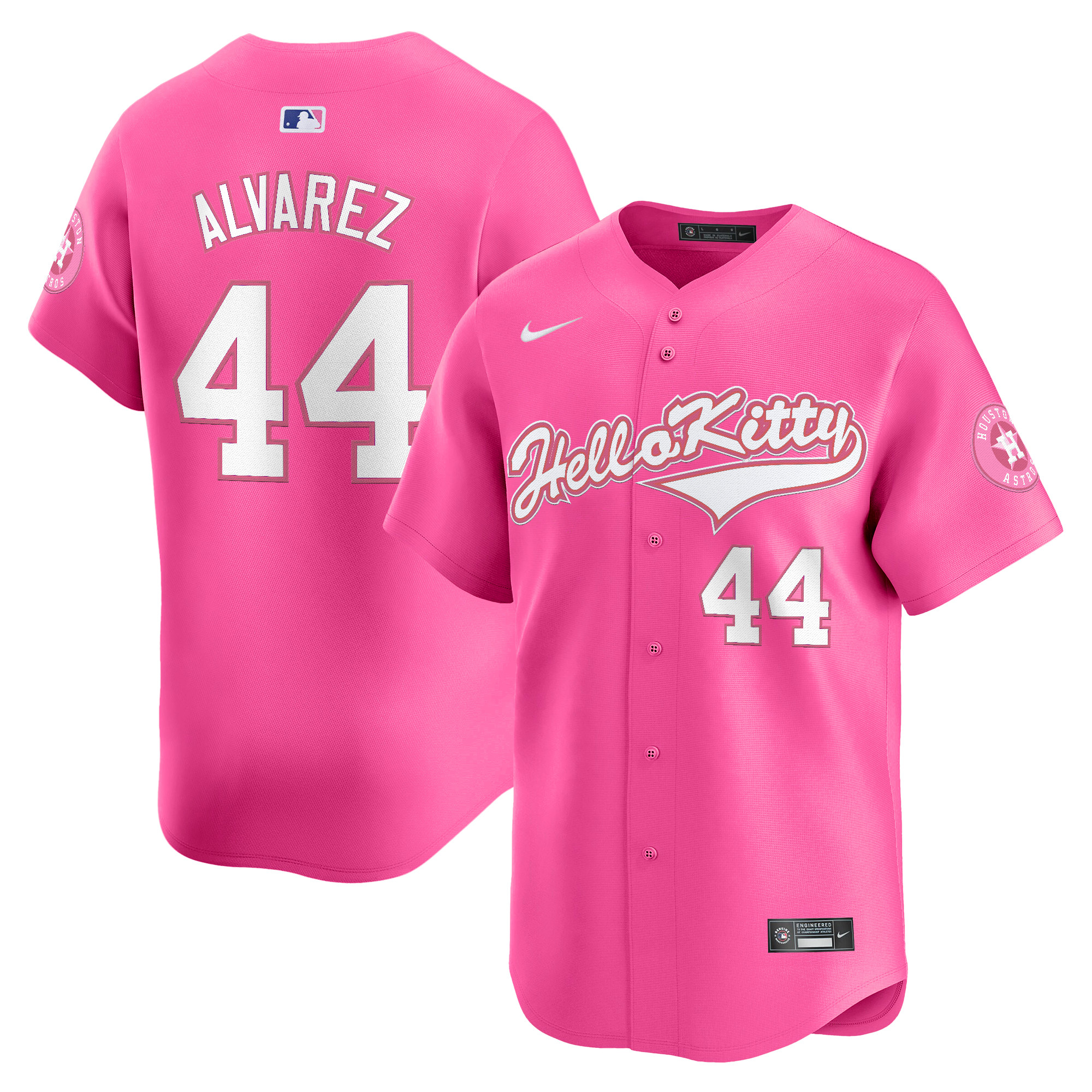 Yordan ÃƒÆ’Ã‚Âlvarez Men's Houston Astros Hello Kitty Vapor Premier Limited Pink Jersey - All Stitched