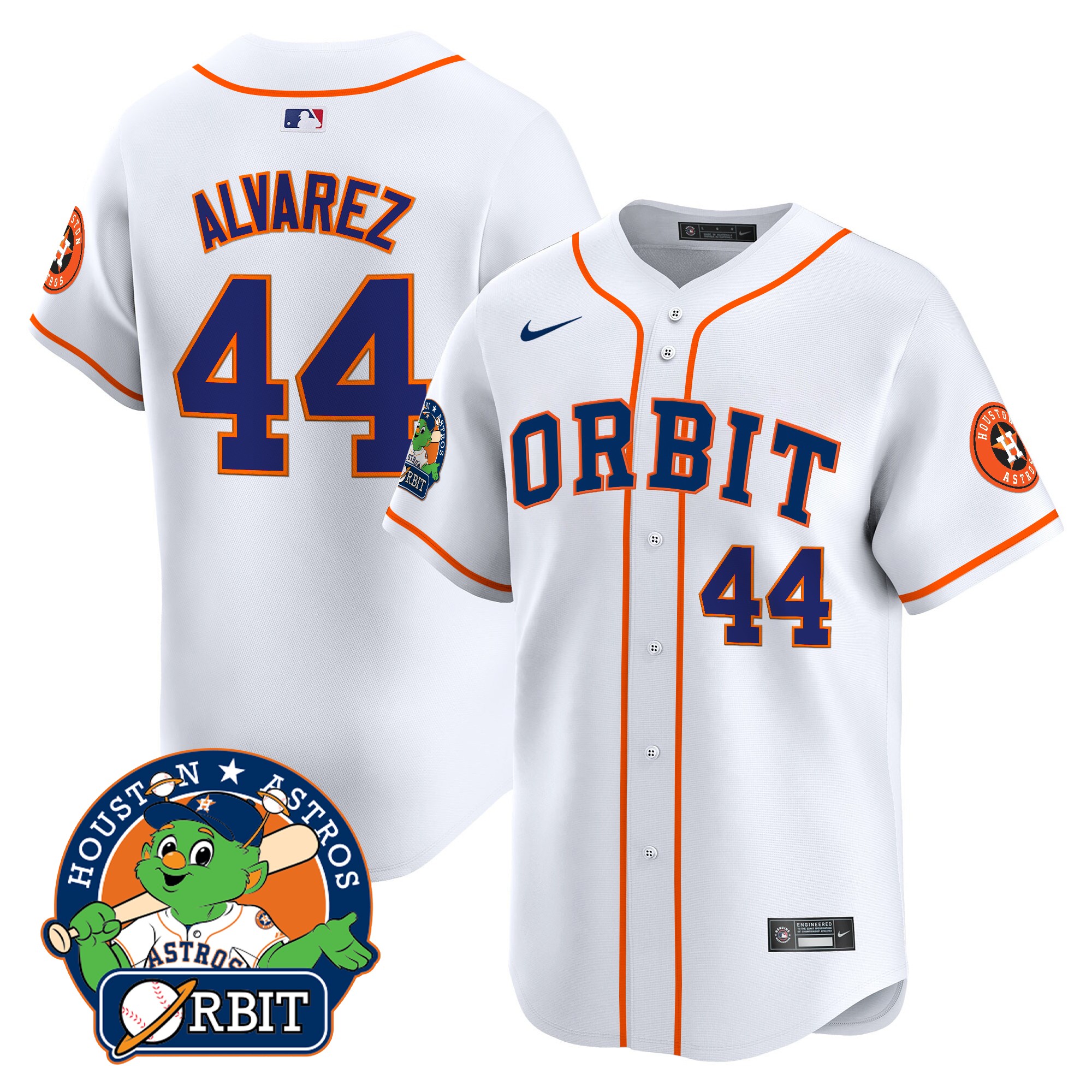 Yordan ÃƒÆ’Ã‚Âlvarez Men's Houston Astros Orbit Patch Vapor Premier Limited White Jersey - All Stitched