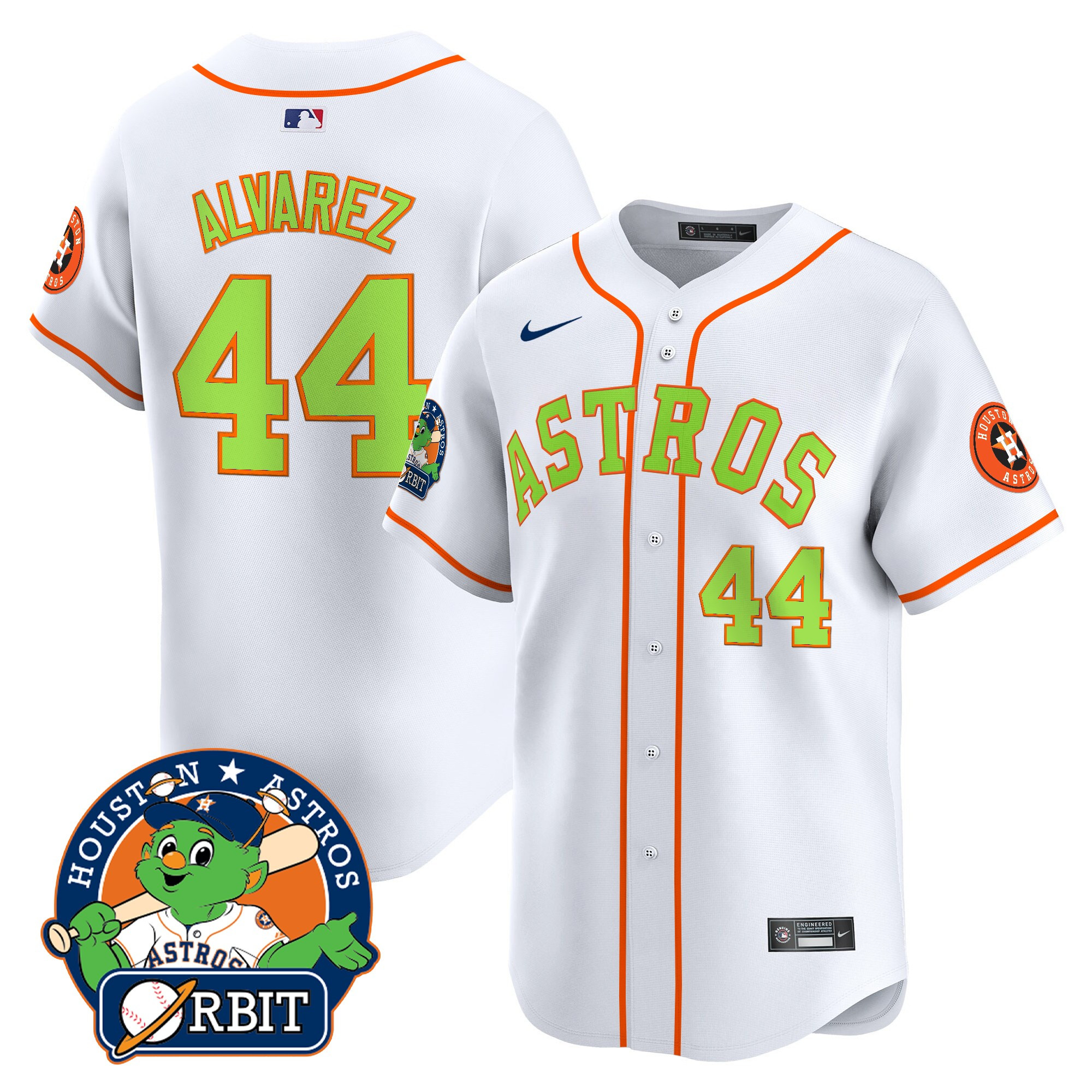 Yordan ÃƒÆ’Ã‚Âlvarez Men's Houston Astros Orbit Patch Vapor Premier Limited White Jersey V2 - All Stitched