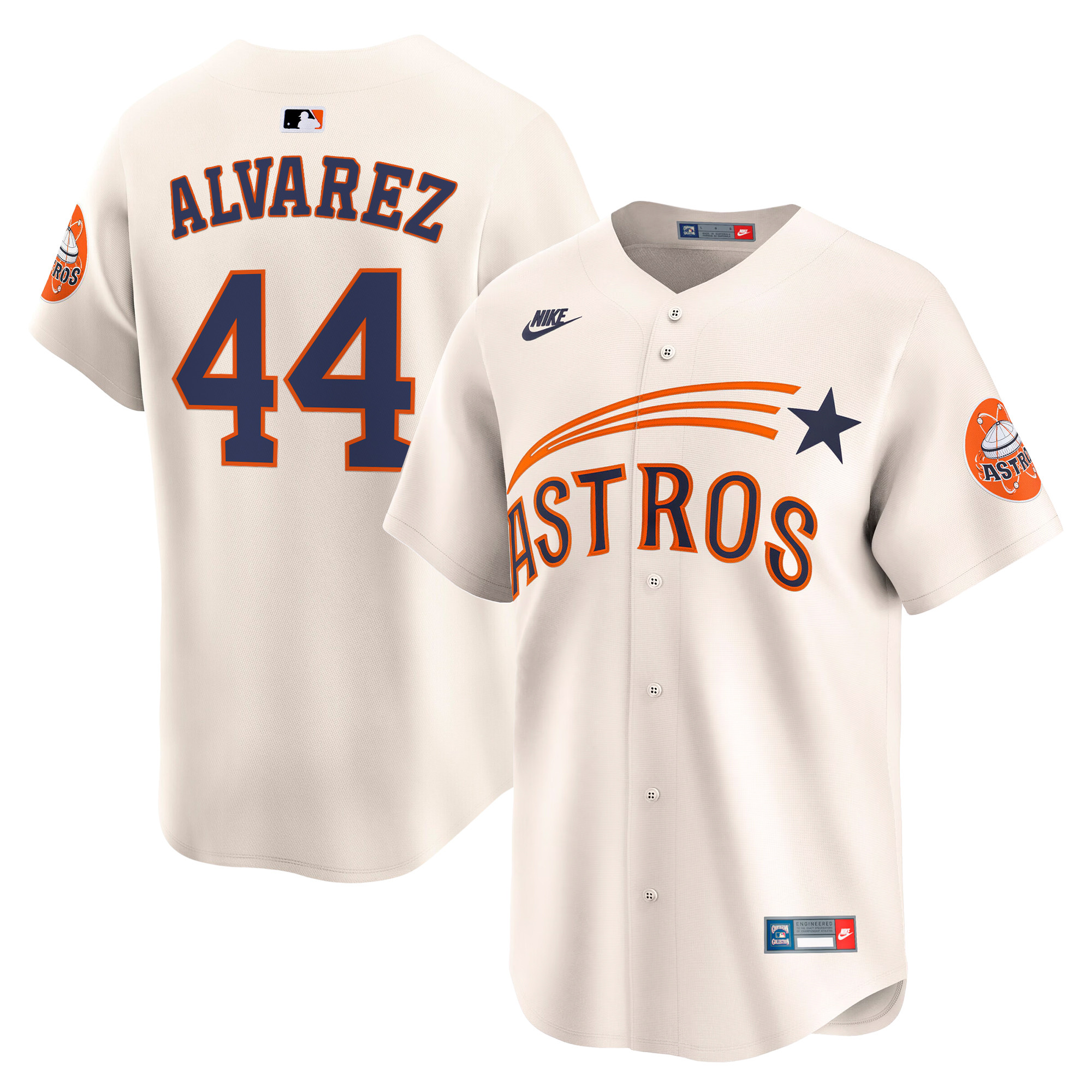 Yordan ÃƒÆ’Ã‚Âlvarez Men's Houston Astros Throwback Cooperstown Vapor Premier Limited Cream Jersey - All Stitched