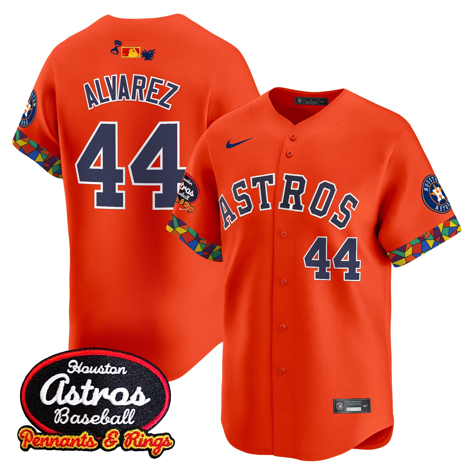 Yordan ÃƒÆ’Ã‚Âlvarez Men's Houston Astros x El Tiempo Cantina Vapor Premier Limited Orange Jersey - All Stitched