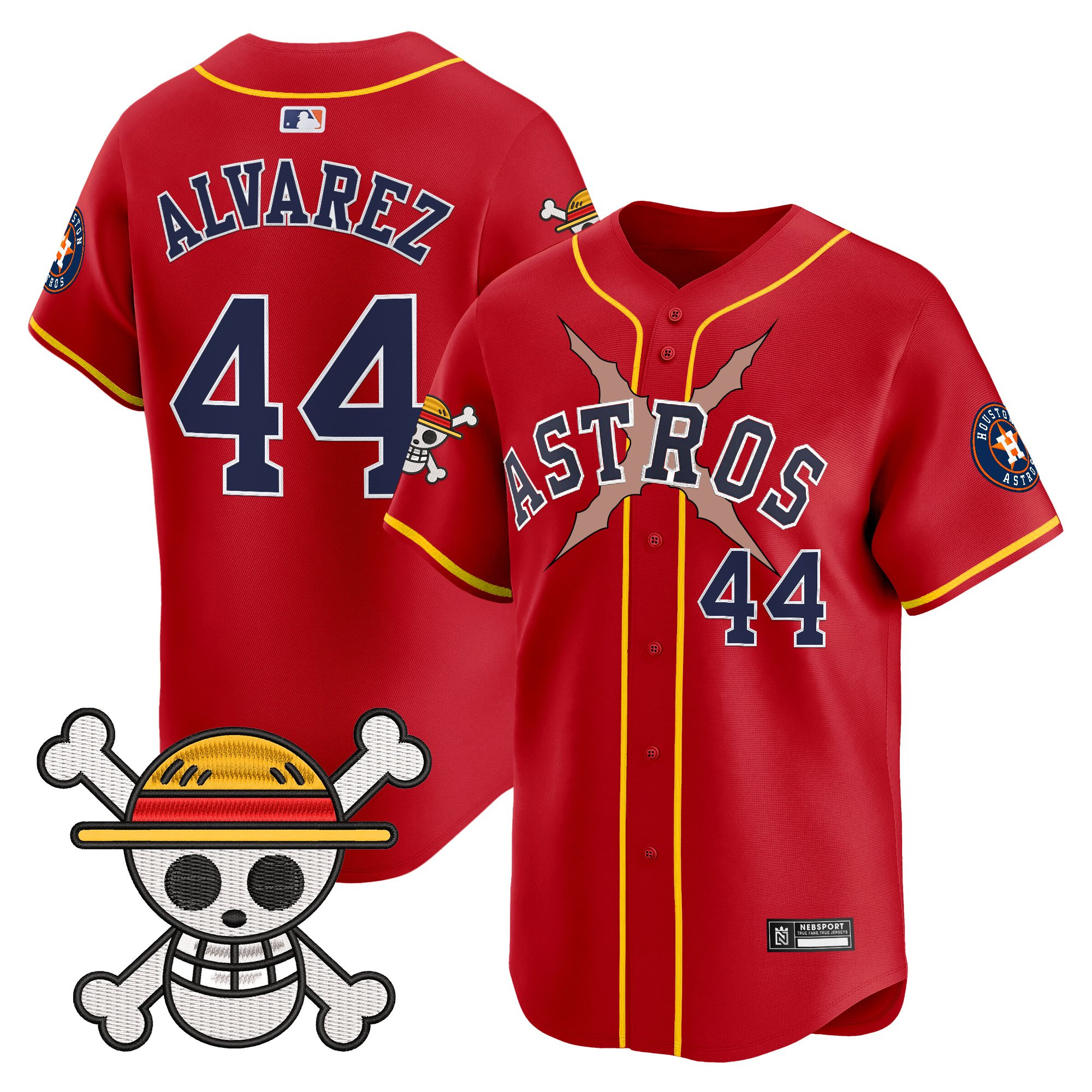Yordan ÃƒÆ’Ã‚Âlvarez Men's Houston Astros x One Piece 2025 Vapor Premier Limited Red Jersey - All Stitched