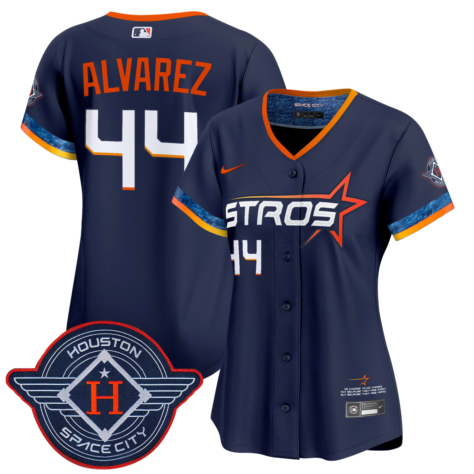 Yordan ÃƒÆ’Ã‚Âlvarez Women's Houston Astros 2025 City Connect Vapor Premier Limited Navy Jersey - All Stitched