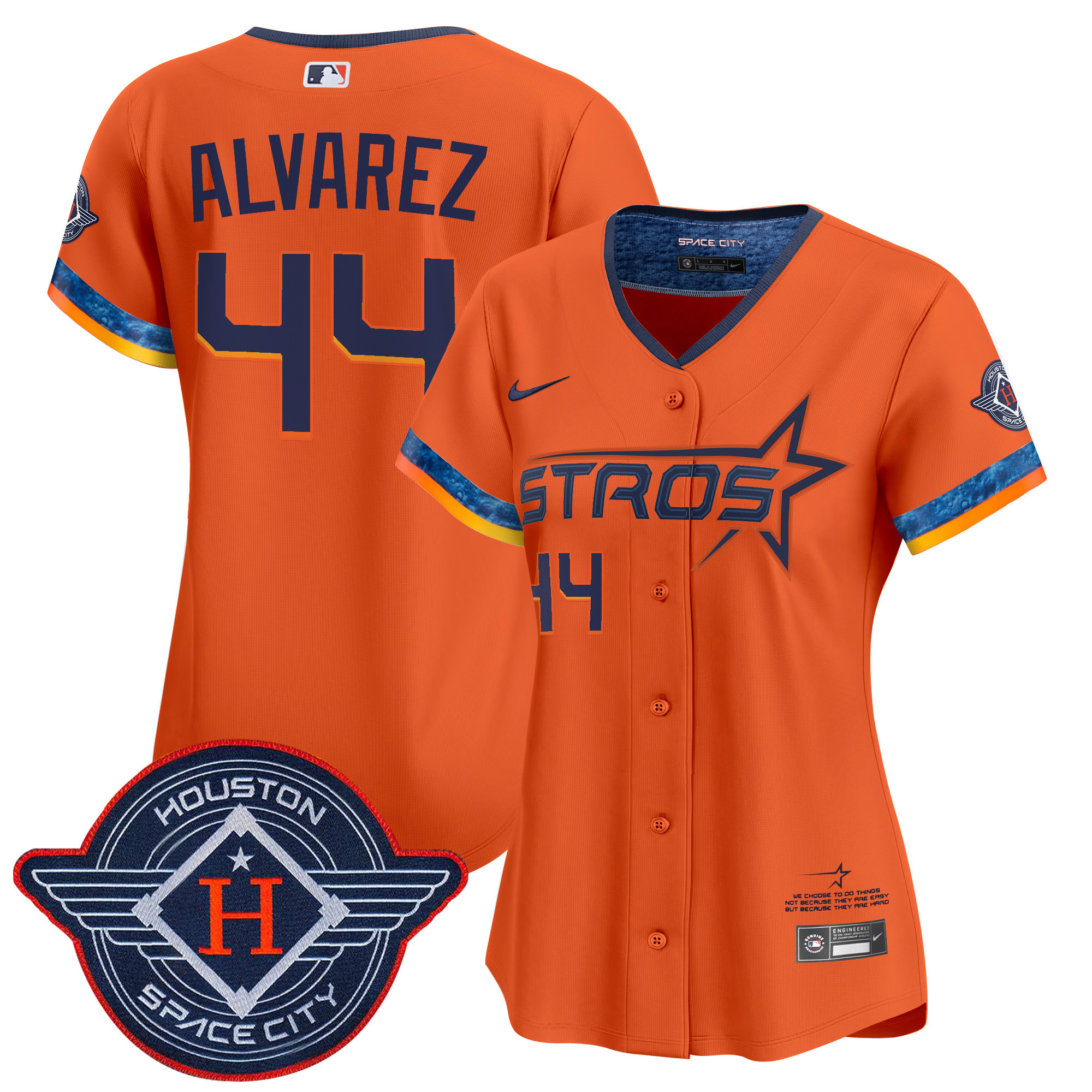 Yordan ÃƒÆ’Ã‚Âlvarez Women's Houston Astros 2025 City Connect Vapor Premier Limited Orange Jersey - All Stitched