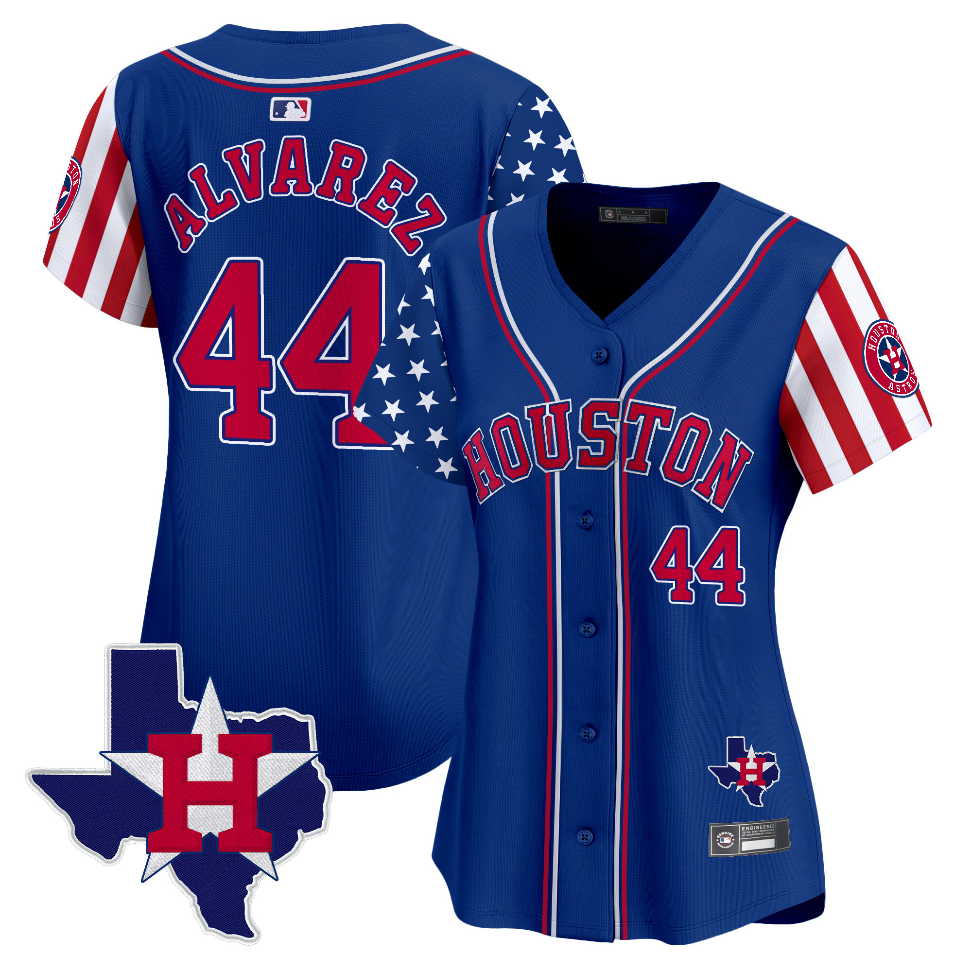 Yordan ÃƒÆ’Ã‚Âlvarez Women's Houston Astros 2025 Independence Day Vapor Premier Limited Royal Jersey V2 - All Stitched