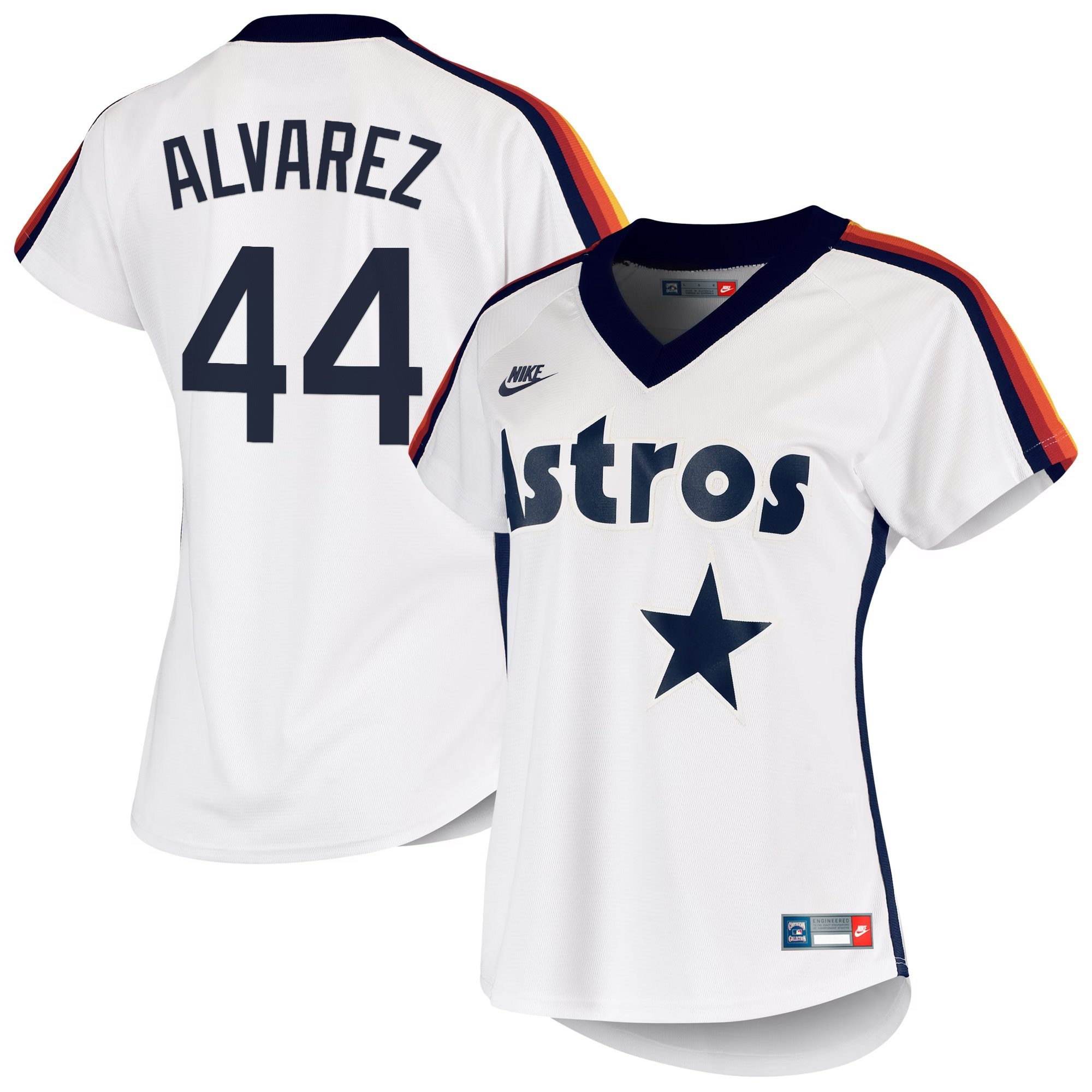 Yordan ÃƒÆ’Ã‚Âlvarez Women's Houston Astros Throwback Vapor Premier Limited Rainbow Shoulders Jersey - All Stitched
