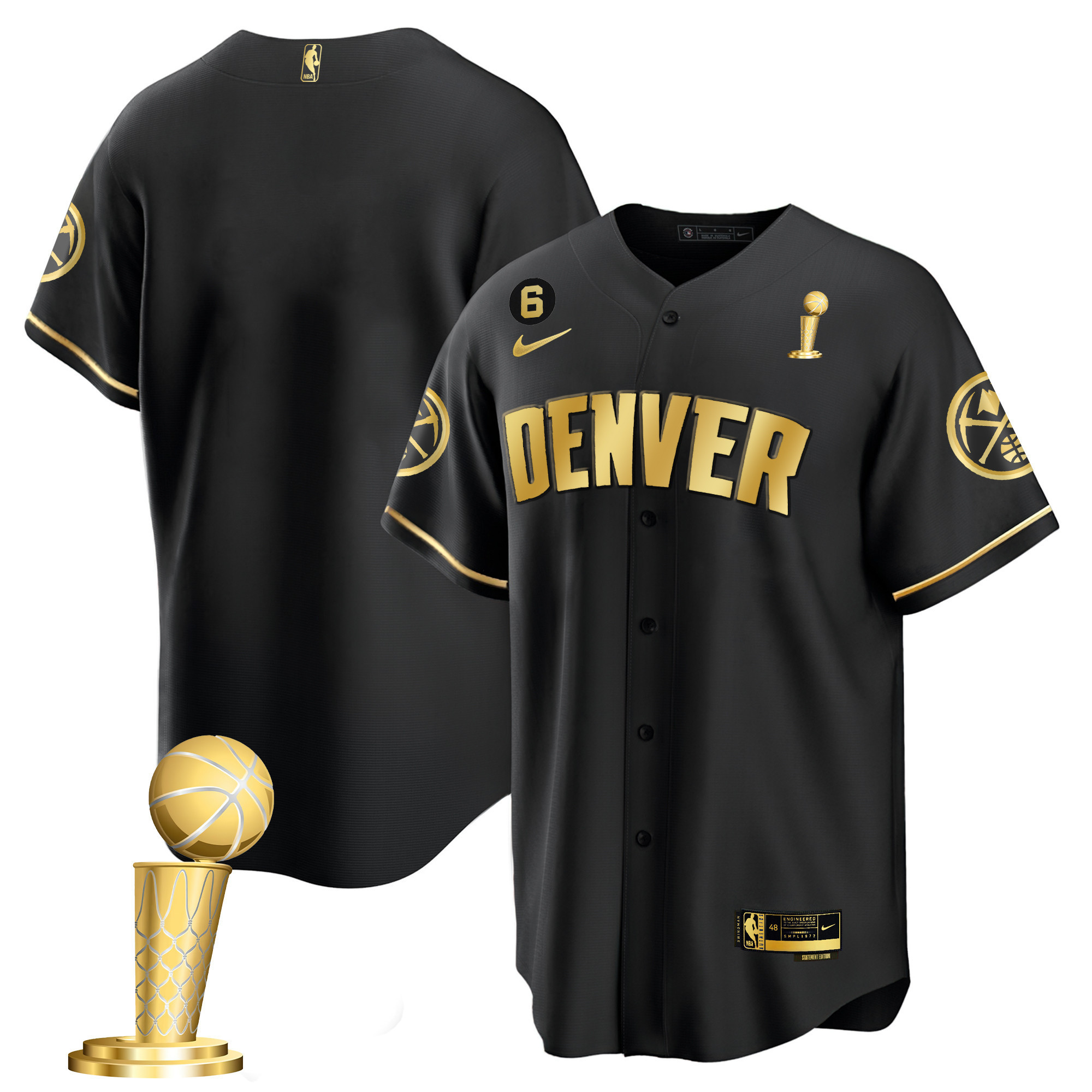 Youth's Denver Nuggets 2023 Champions Cool Base Black Limited Jersey - All Stitched