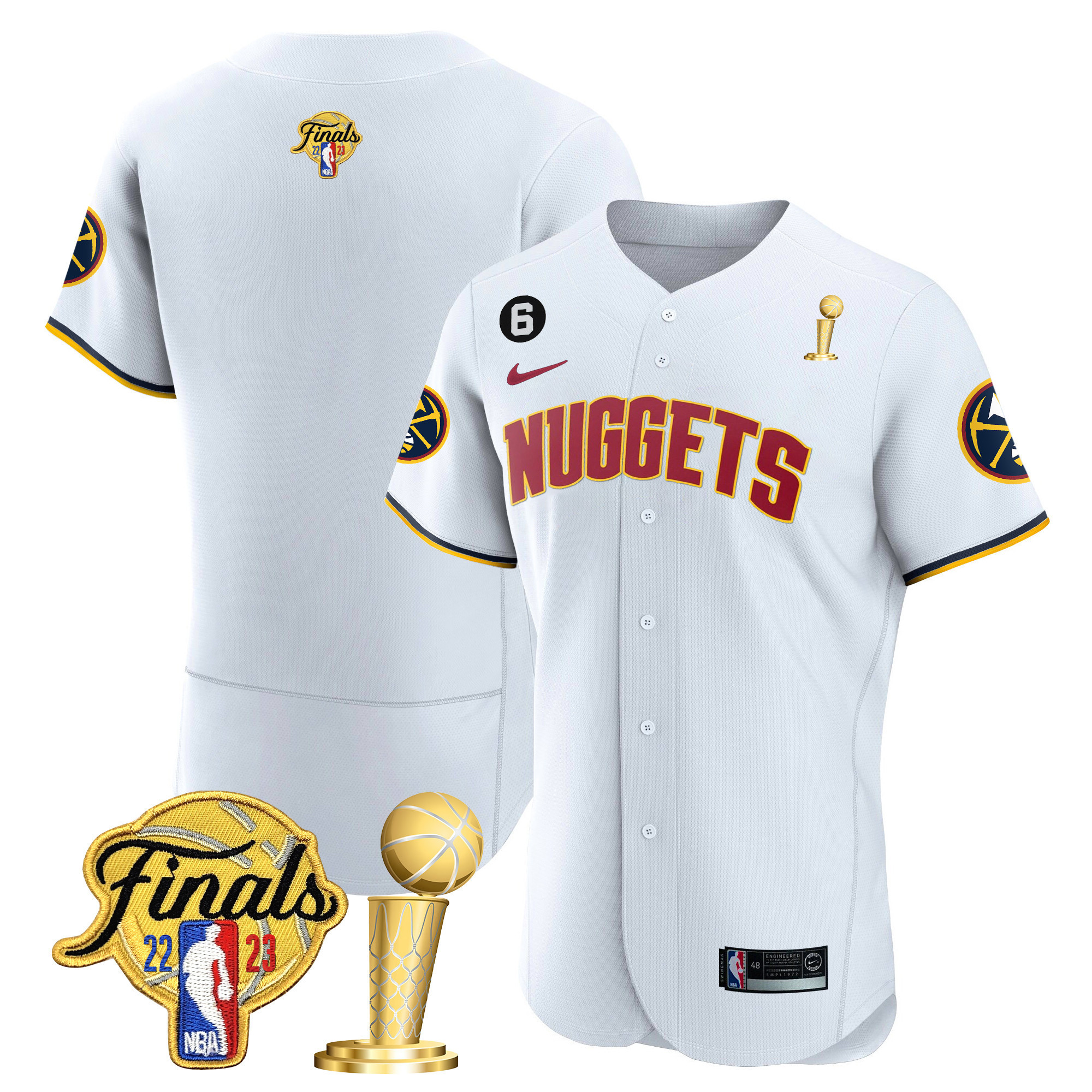 Youth's Denver Nuggets 2023 Finals & Champions Flex Base Association Jersey - All Stitched