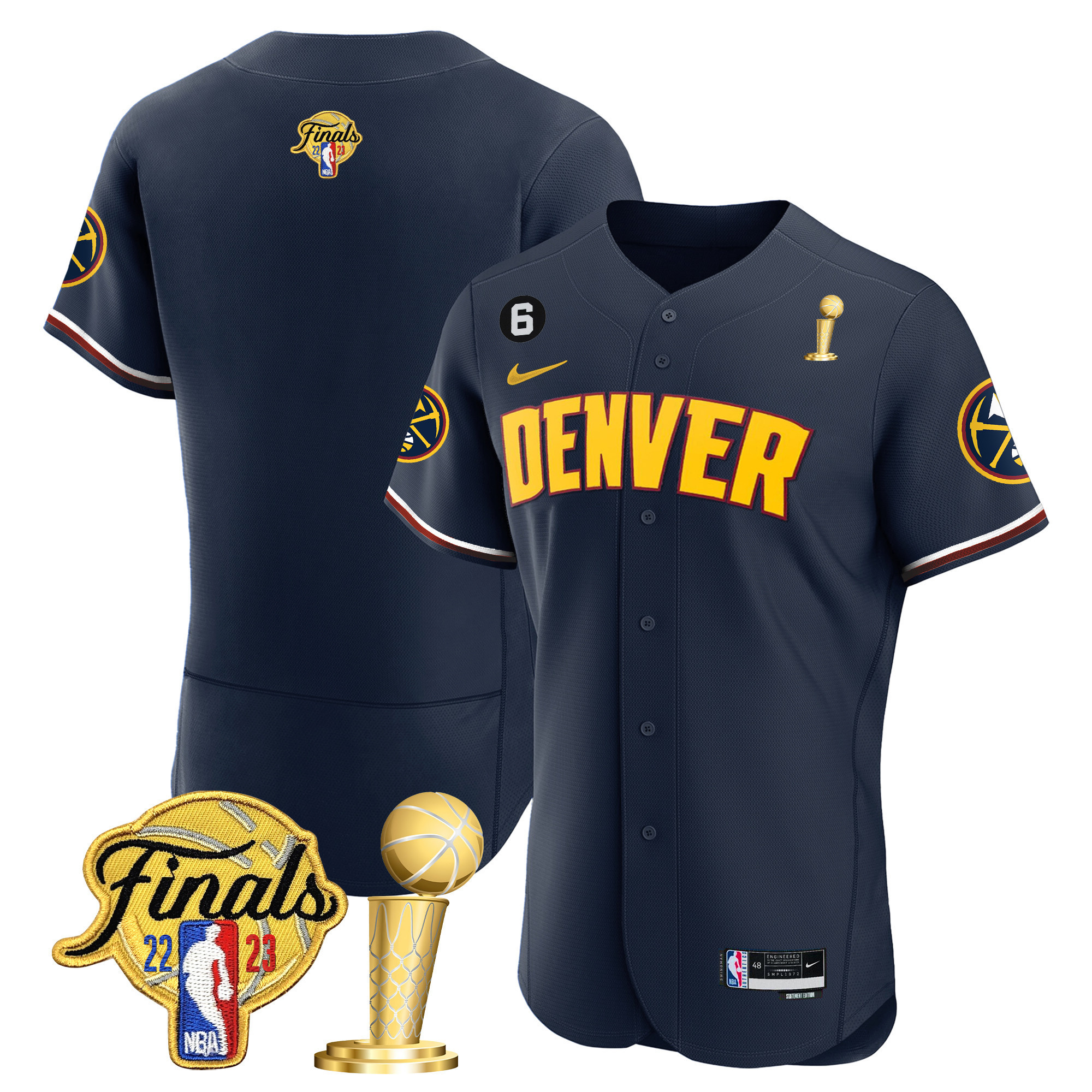 Youth's Denver Nuggets 2023 Finals & Champions Flex Base Icon Jersey - All Stitched