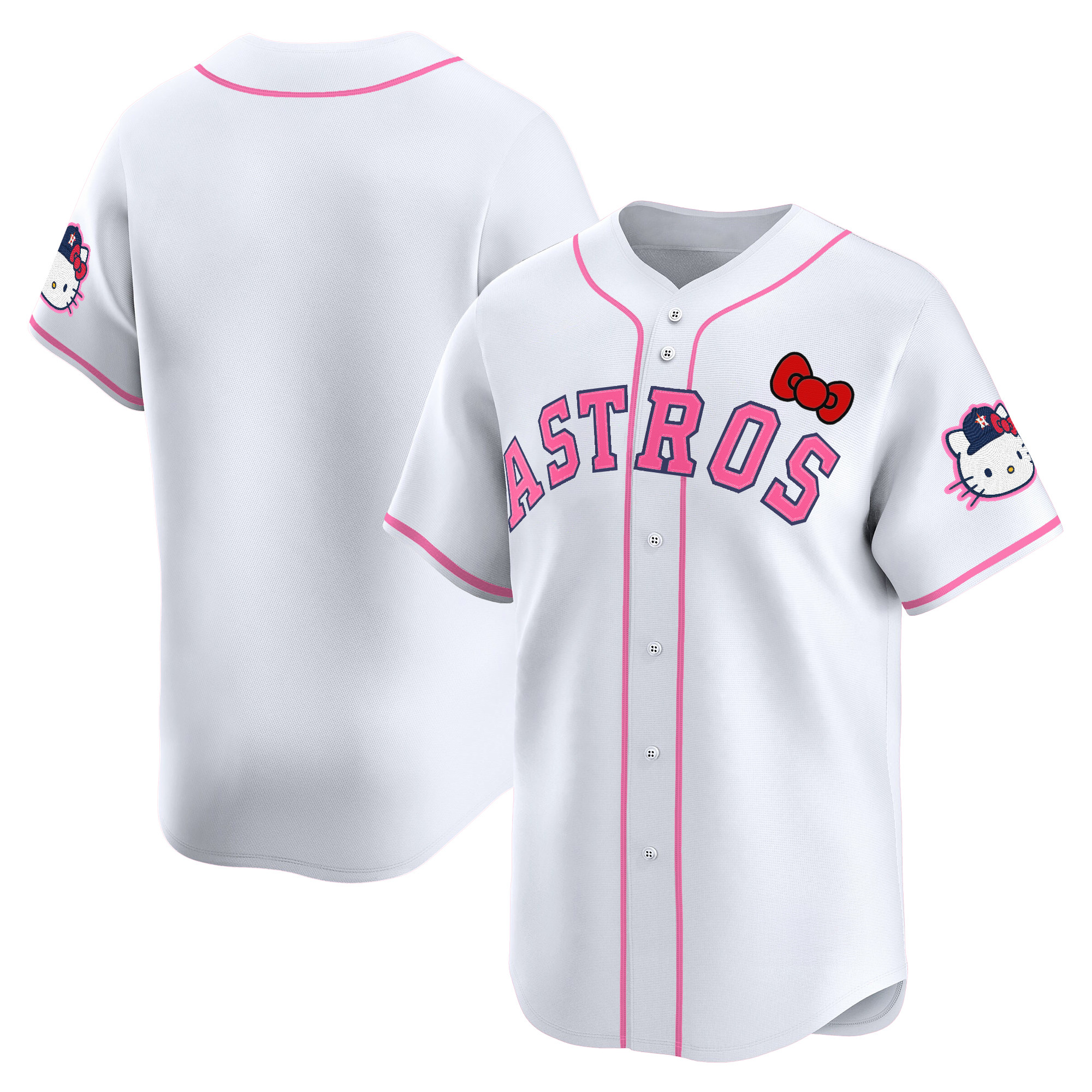 Youth's Houston Astros Hello Kitty Vapor Premier Limited White Jersey V2 - All Stitched