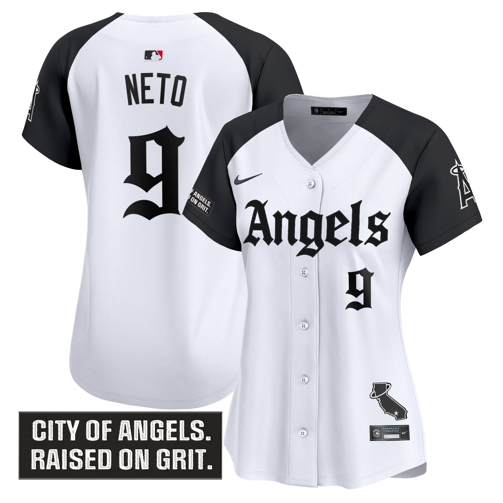 Zach Neto Women's Los Angeles Angels Gothic Halo Edition Vapor Premier Limited Alternate Jersey - All Stitched