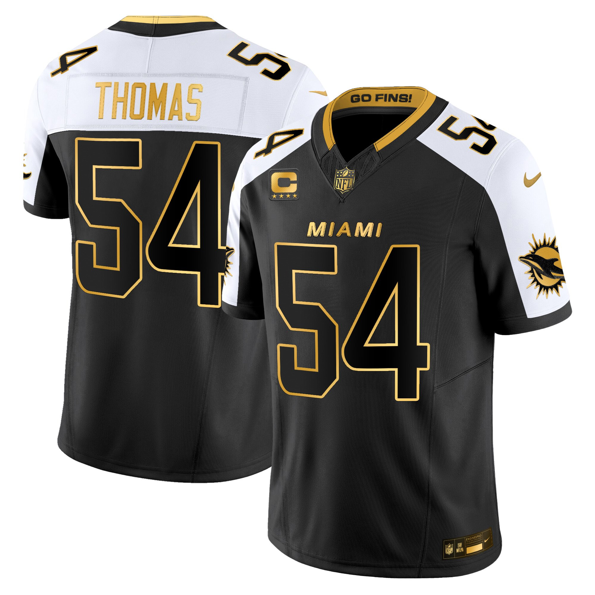Zach Thomas Men's Miami Dolphins 2025 Rivalries Gold Vapor Limited Alternate Jersey - All Stitched