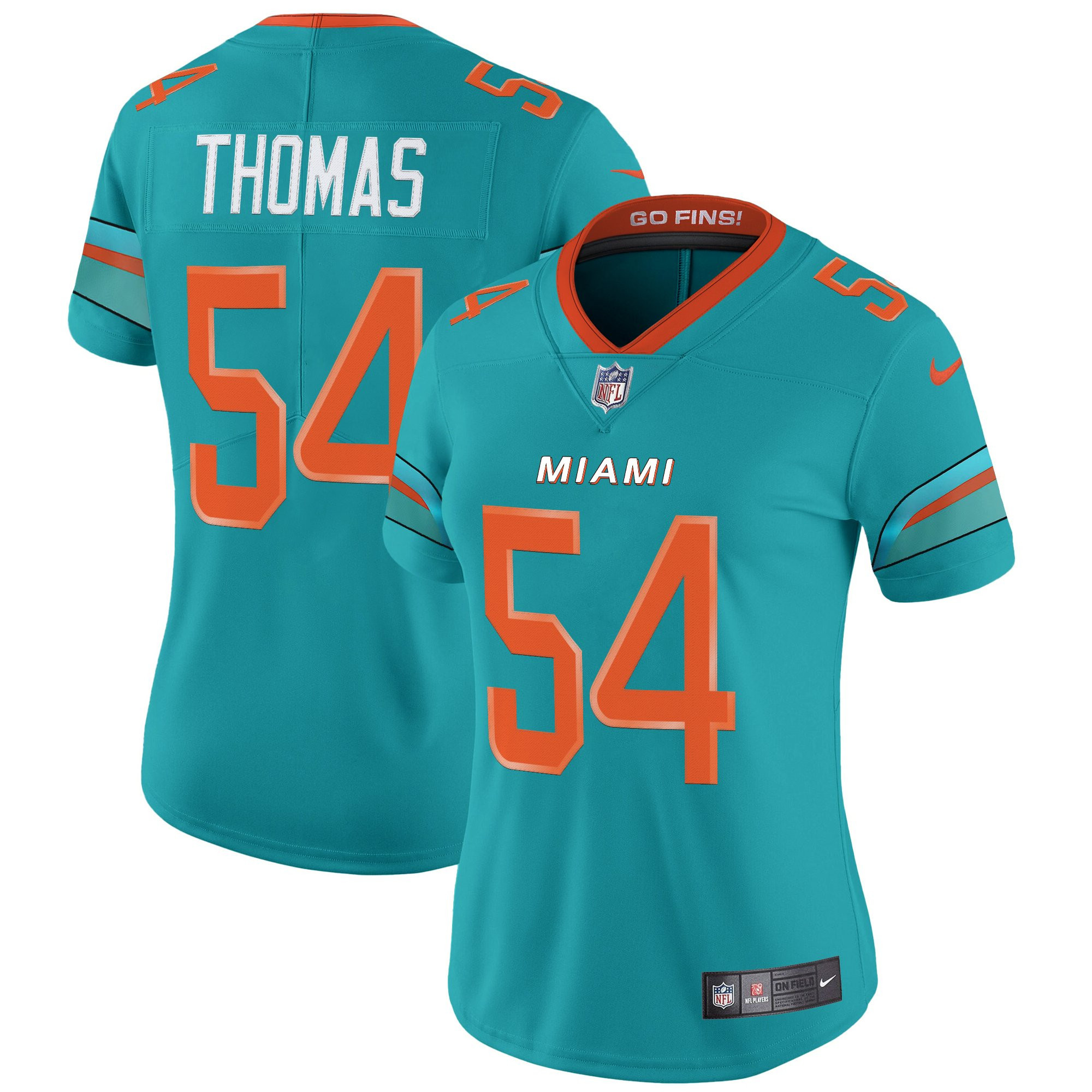 Zach Thomas Women's Miami Dolphins 2025 Rivalries Vapor Limited Aqua Jersey - All Stitched