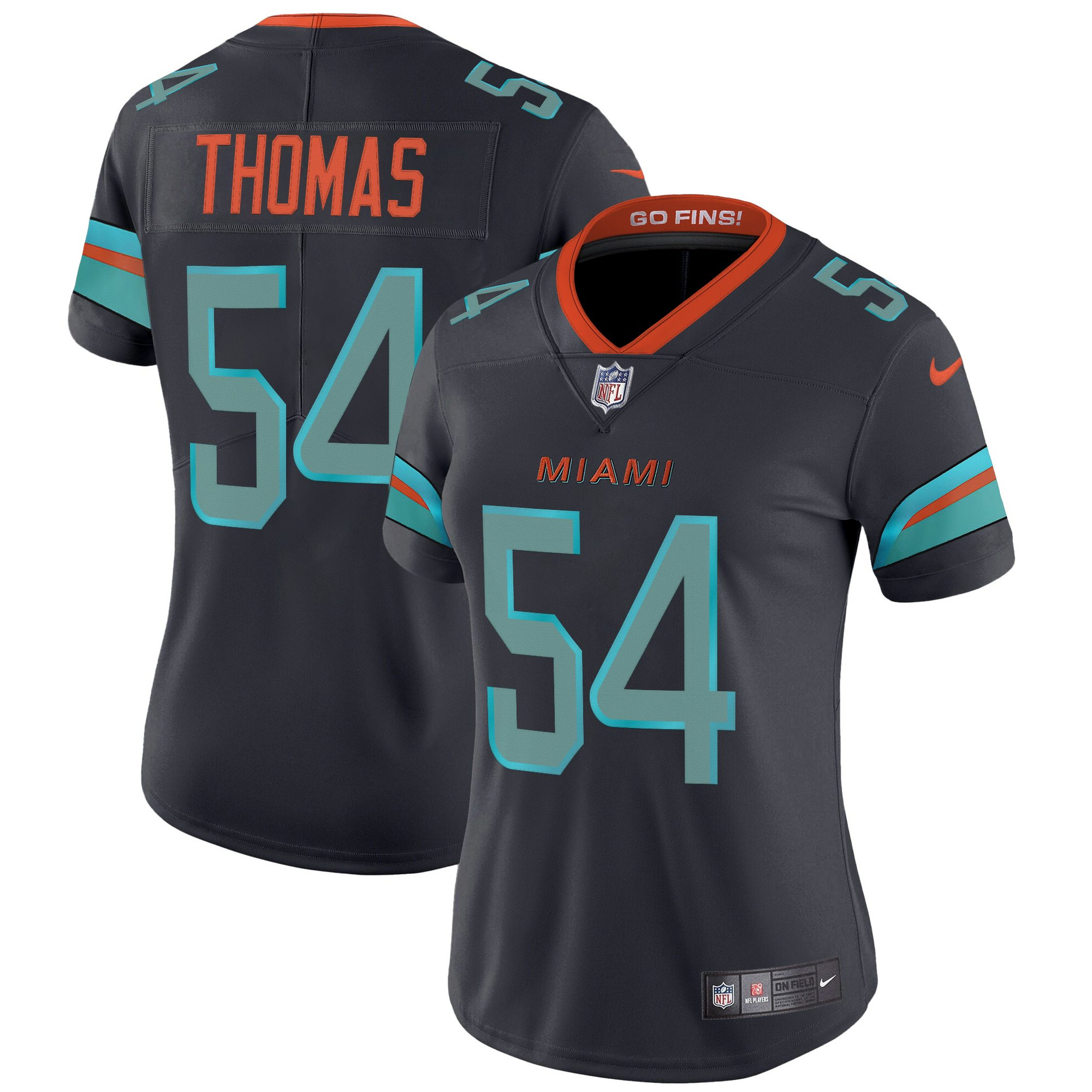 Zach Thomas Women's Miami Dolphins 2025 Rivalries Vapor Limited Dark Waters Jersey - All Stitched
