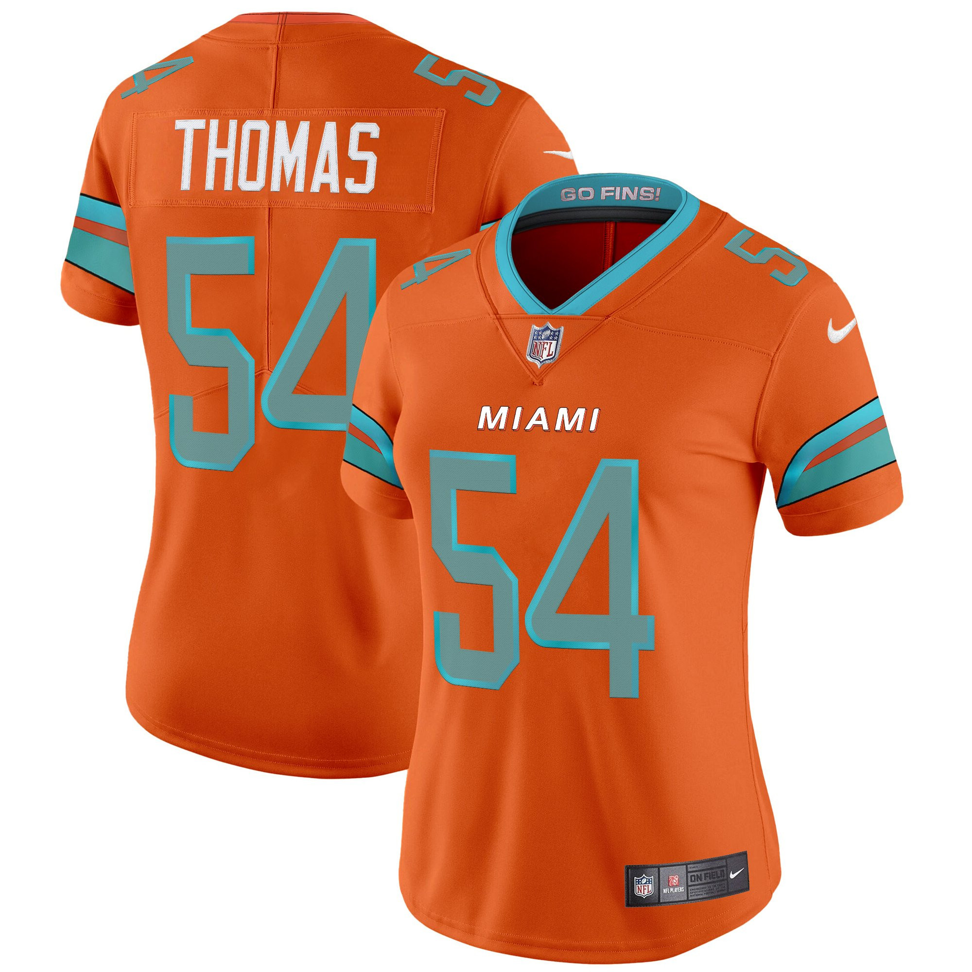 Zach Thomas Women's Miami Dolphins 2025 Rivalries Vapor Limited Orange Jersey - All Stitched