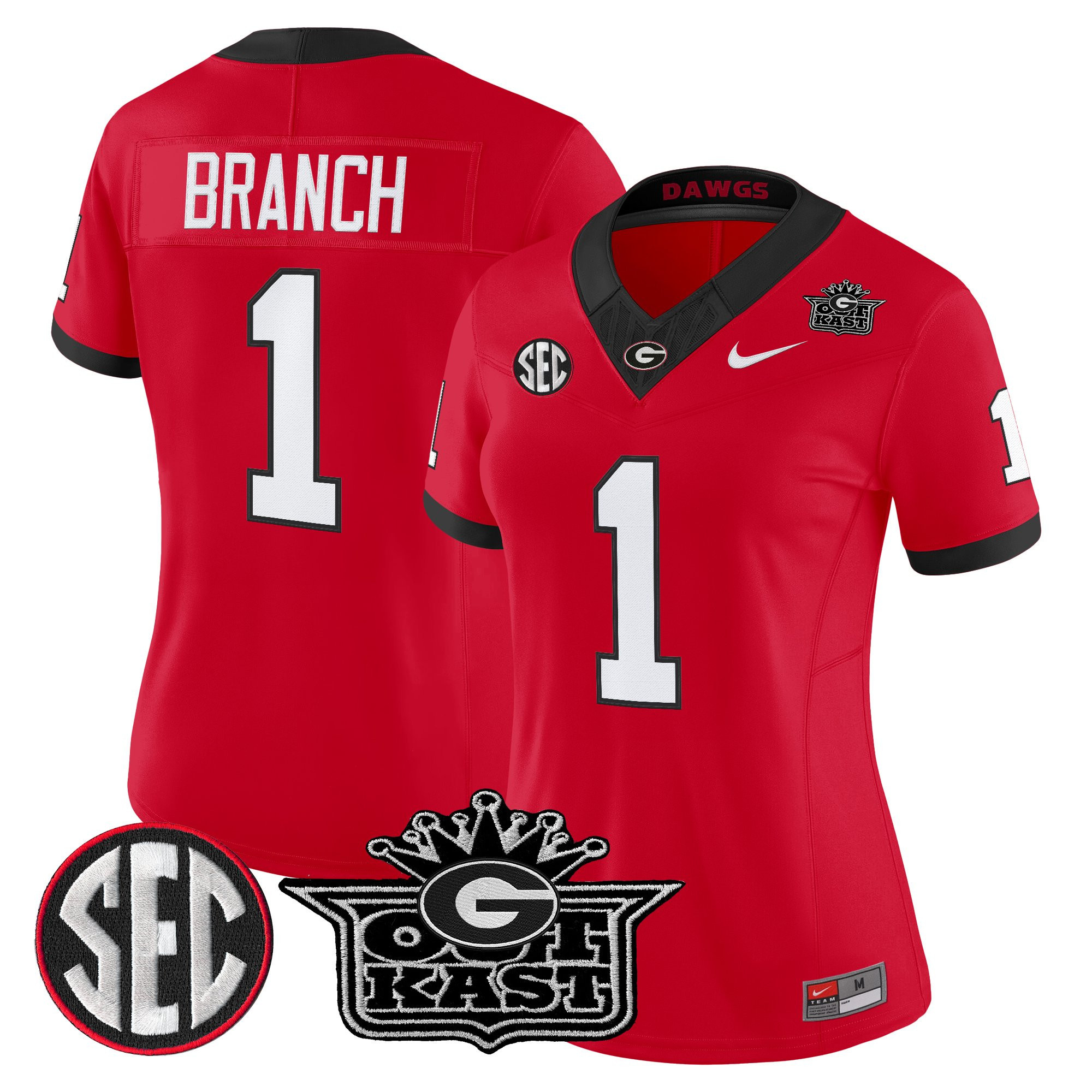 Zachariah Branch Women's Outkast x Georgia Bulldogs Vapor Limited Red Jersey - All stitched