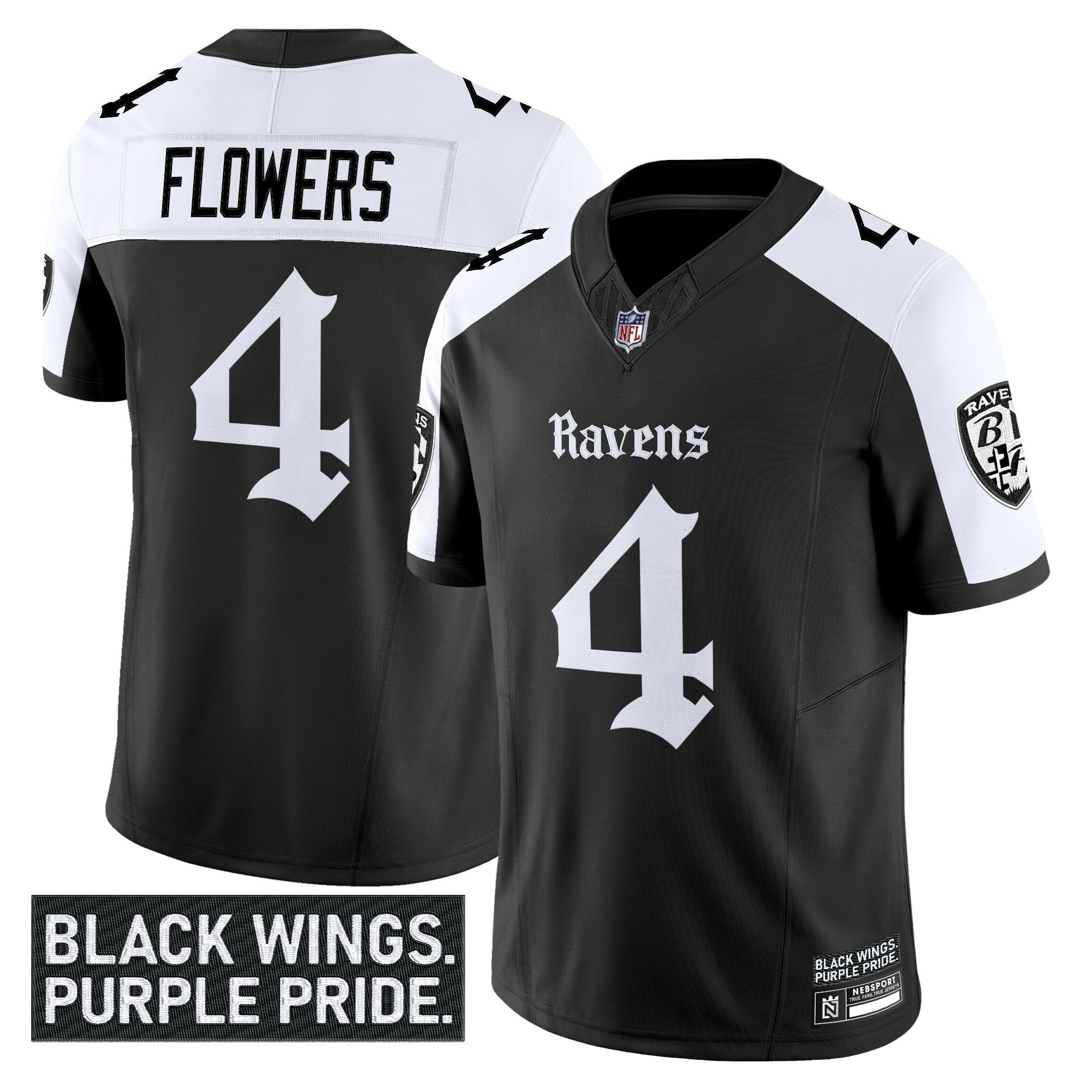 Zay Flowers Men's Baltimore Ravens Gothic Nevermore Edition Vapor Limited Alternate Jersey - All Stitched
